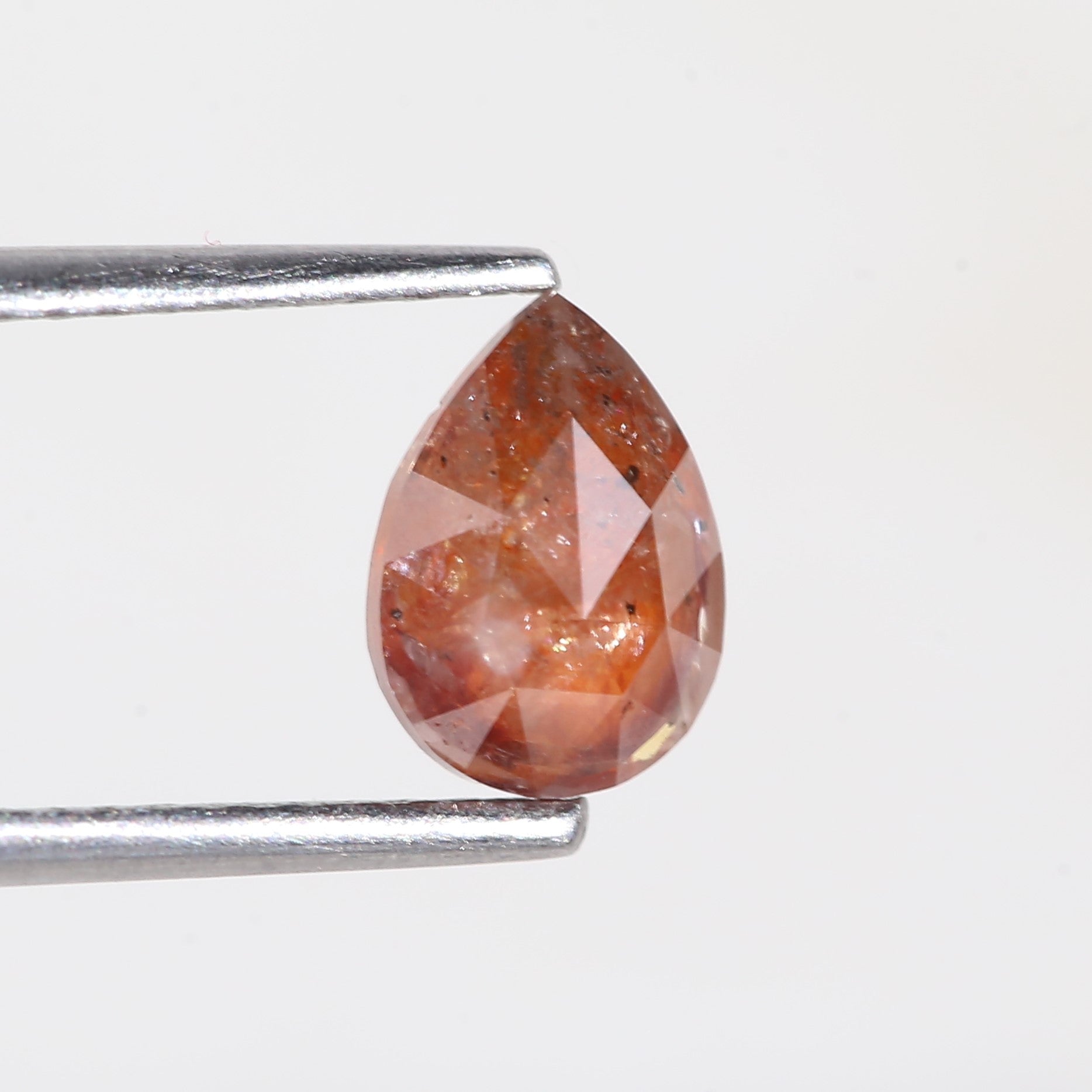 1 Carat Salt and Pepper Pear Red Diamond 7.44 MM