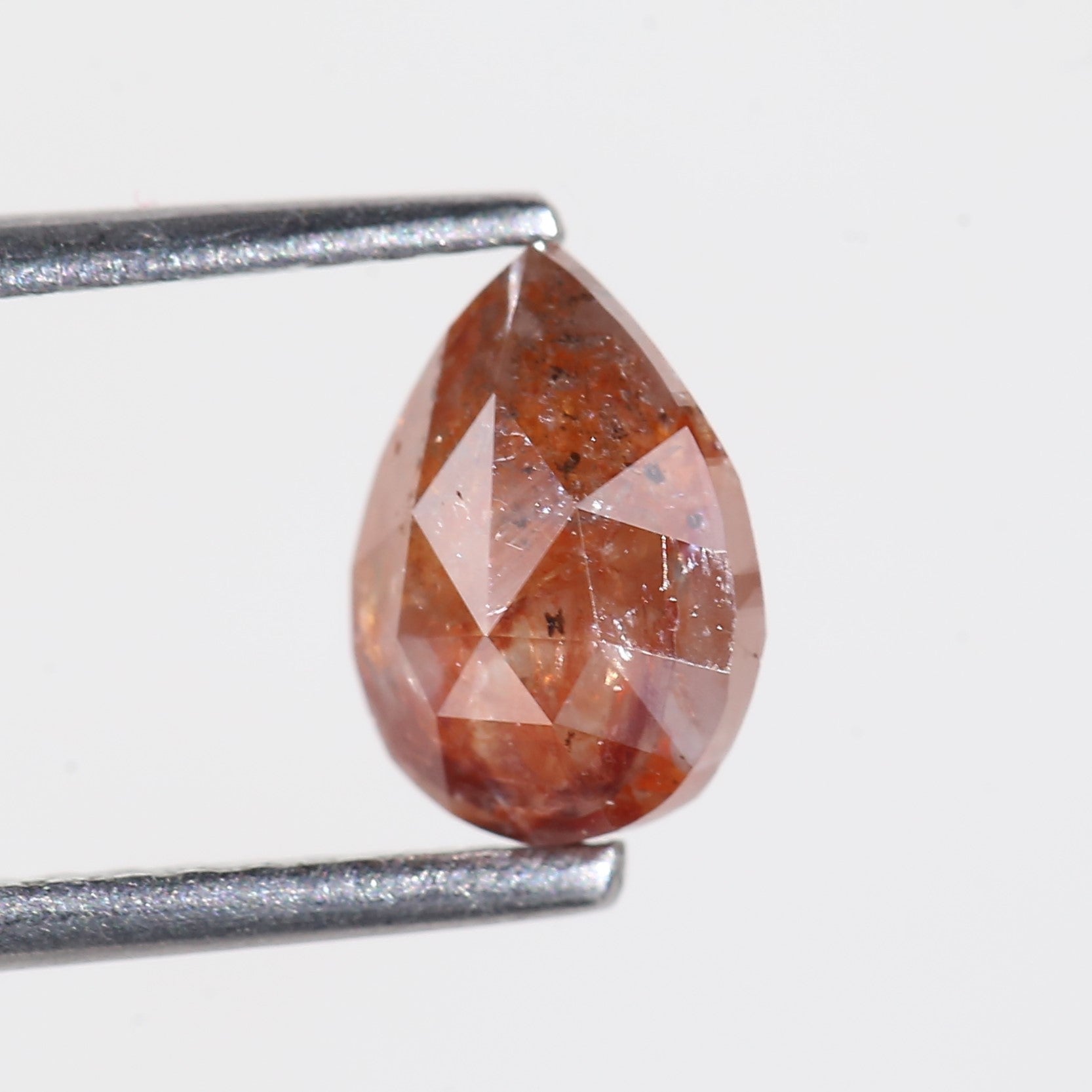 1 Carat Salt and Pepper Pear Red Diamond 7.44 MM