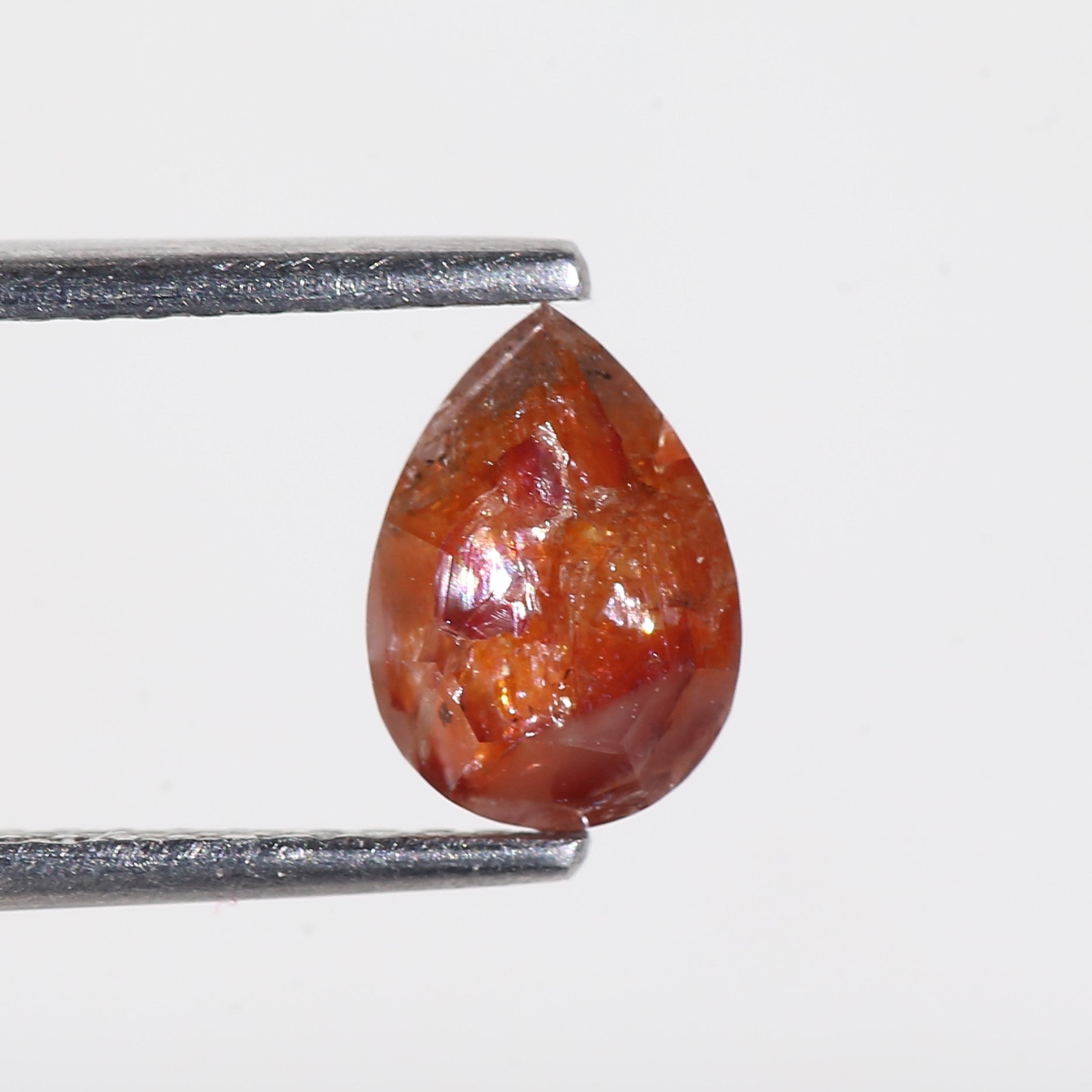 1 Carat Salt and Pepper Pear Red Diamond 7.44 MM