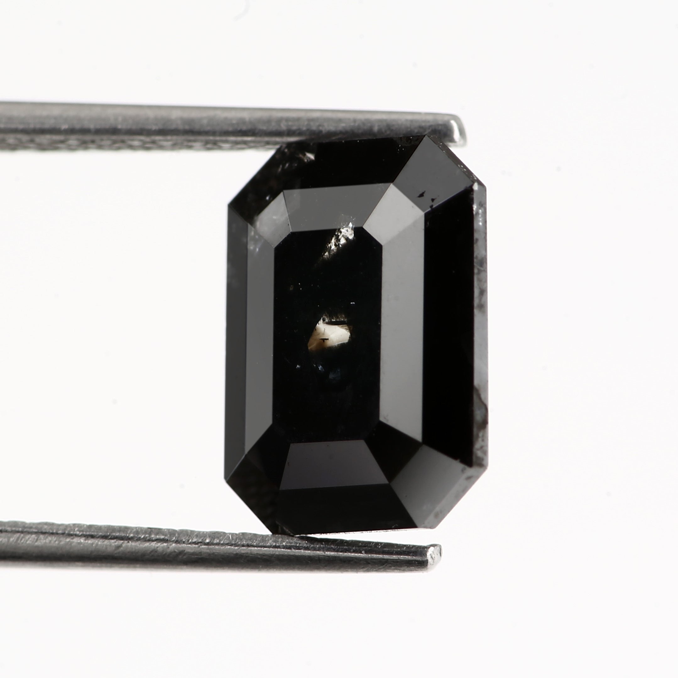 2.90 Carat 10.2 MM Fancy Black Emerald Cut Salt and Pepper Diamond - Blackdiamond
