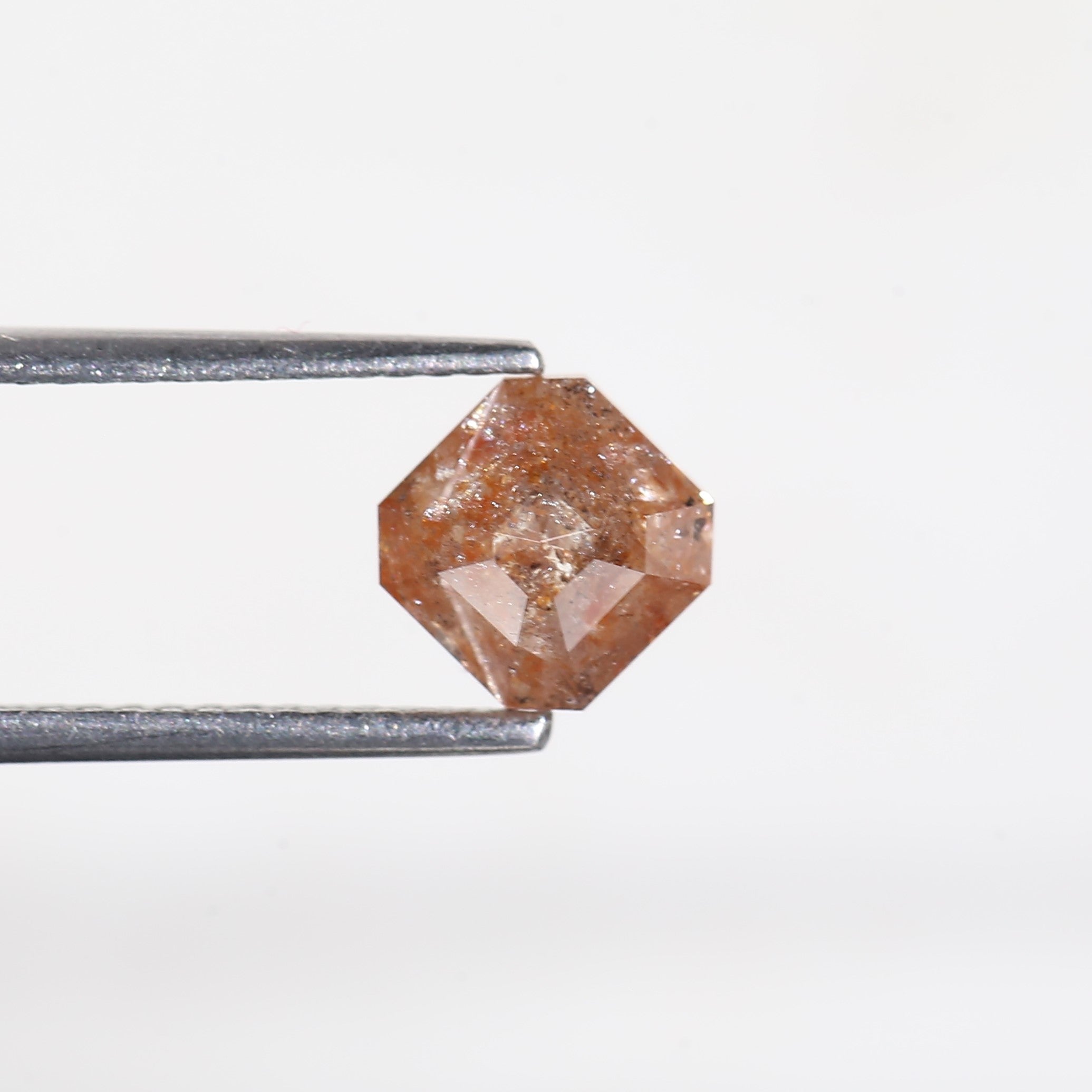 1.72 Carat Asscher Cut Orange Salt and Pepper Diamond 6.12 MM