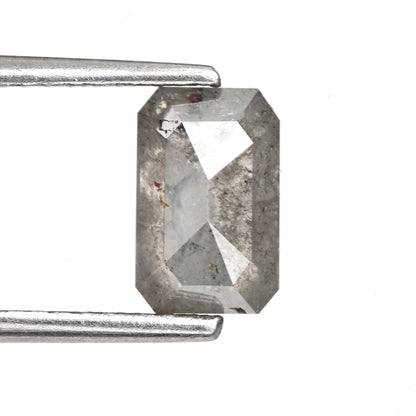 1.25 Carat 7.6 MM Fancy Gray Emerald Cut Salt and Pepper Diamond - Blackdiamond