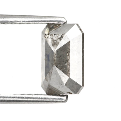 1.25 Carat 7.6 MM Fancy Gray Emerald Cut Salt and Pepper Diamond - Blackdiamond