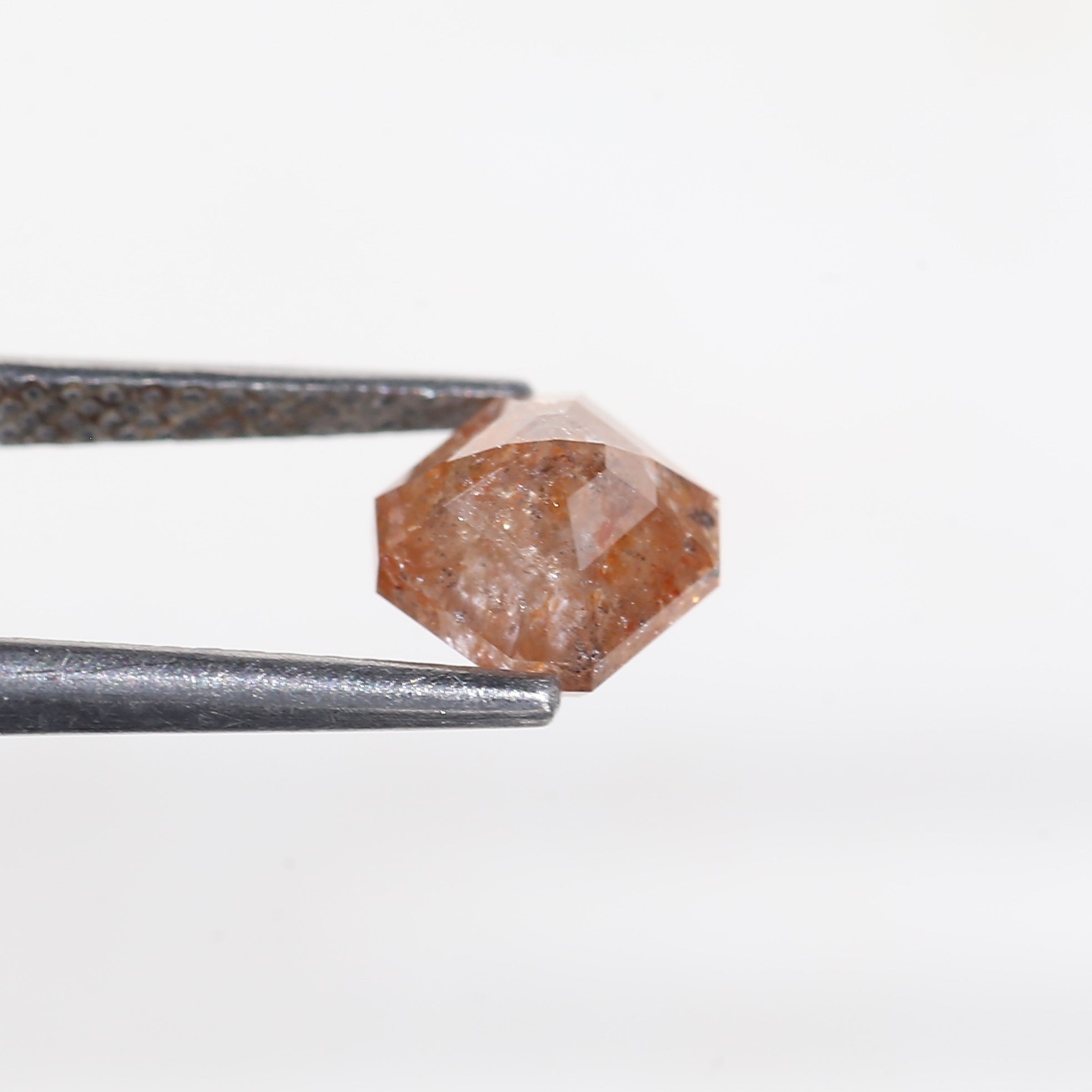 1.72 Carat Asscher Cut Orange Salt and Pepper Diamond 6.12 MM