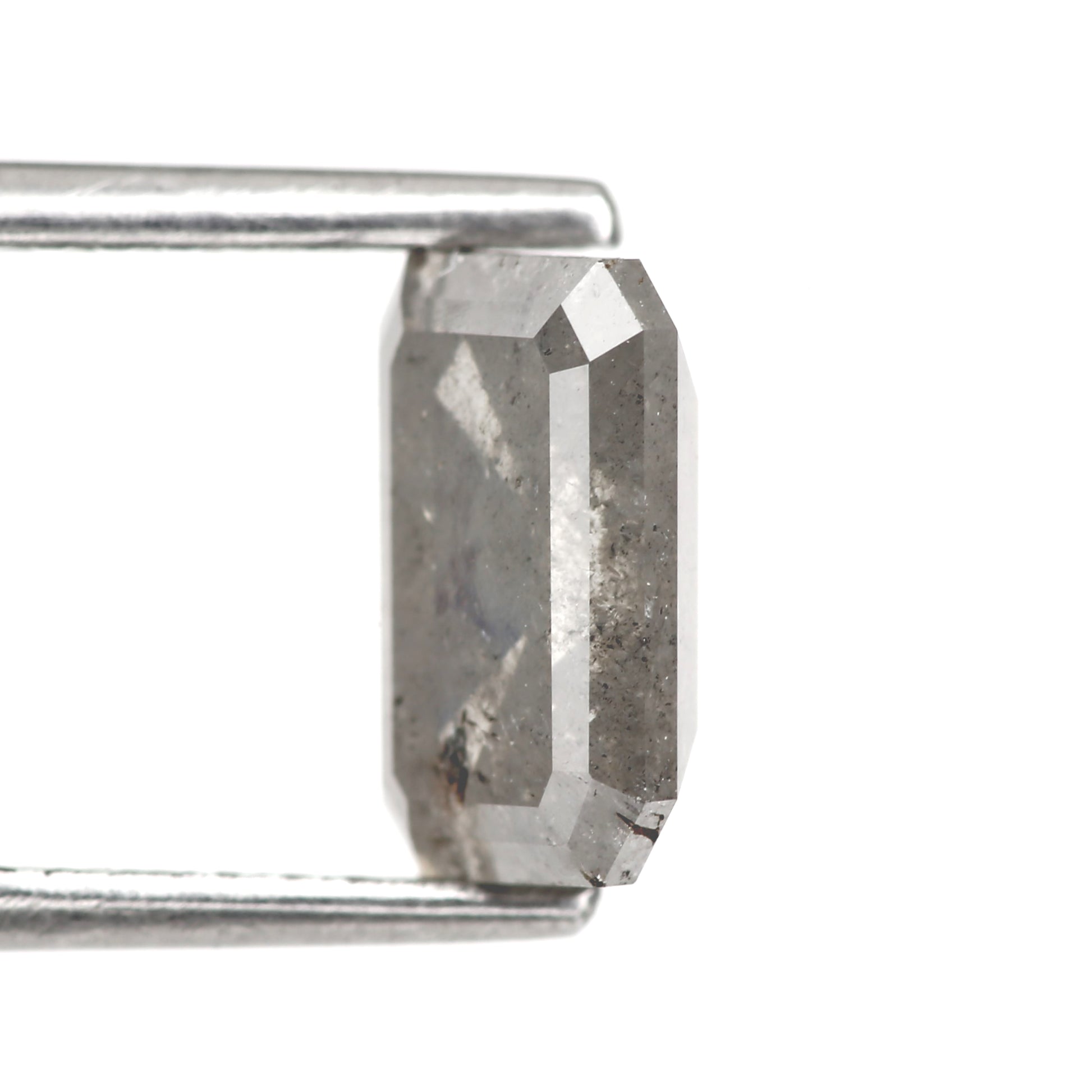 1.25 Carat 7.6 MM Fancy Gray Emerald Cut Salt and Pepper Diamond - Blackdiamond