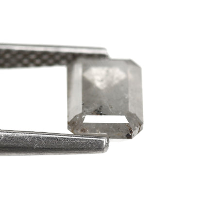 1.25 Carat 7.6 MM Fancy Gray Emerald Cut Salt and Pepper Diamond - Blackdiamond