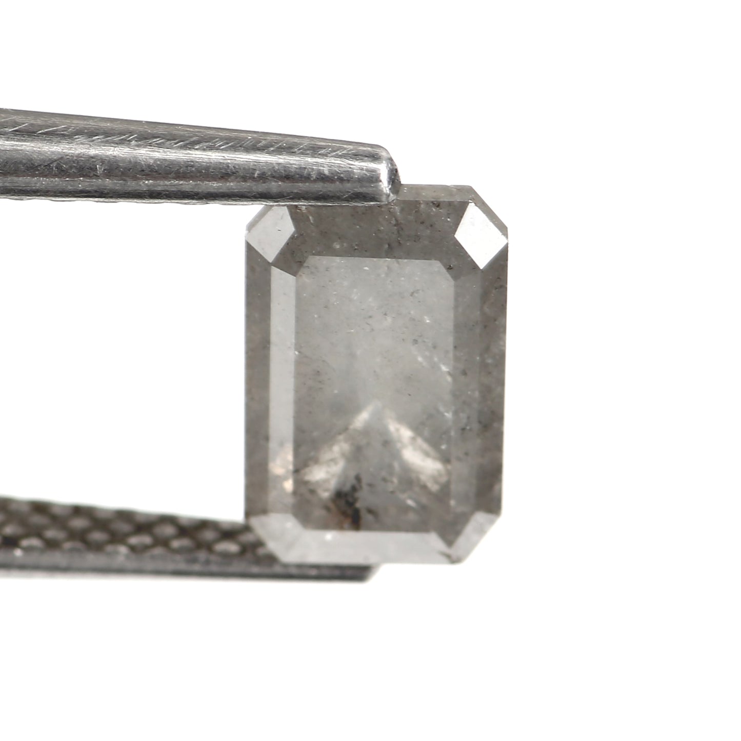 1.25 Carat 7.6 MM Fancy Gray Emerald Cut Salt and Pepper Diamond - Blackdiamond