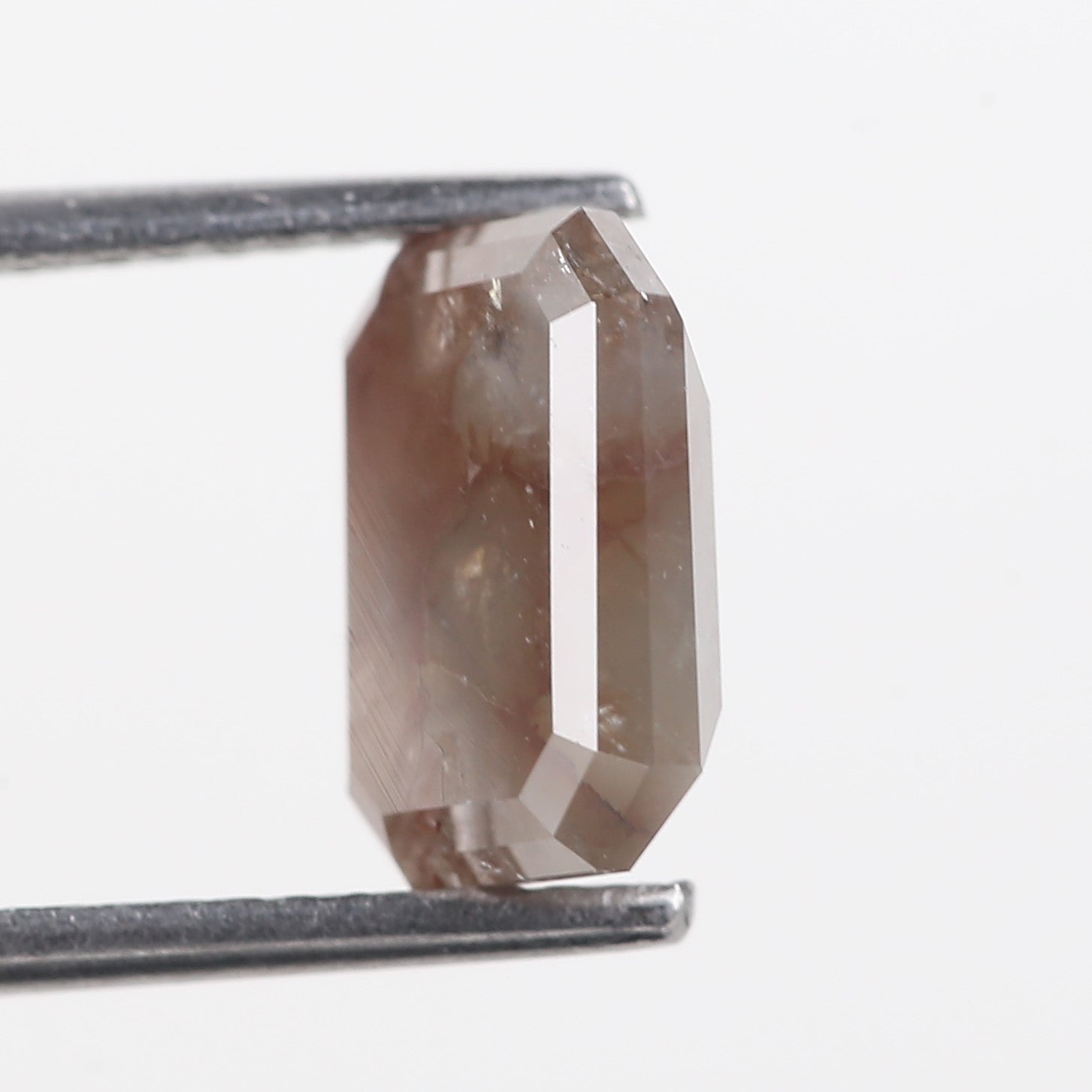 2.50 Carat Brown Emerald Cut Salt And Pepper Natural Diamond 9.07 MM