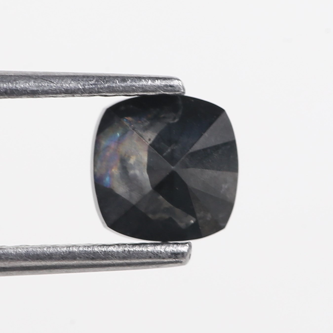 0.93 Carat Cushion Salt and Pepper For Black Diamond Ring Engagement
