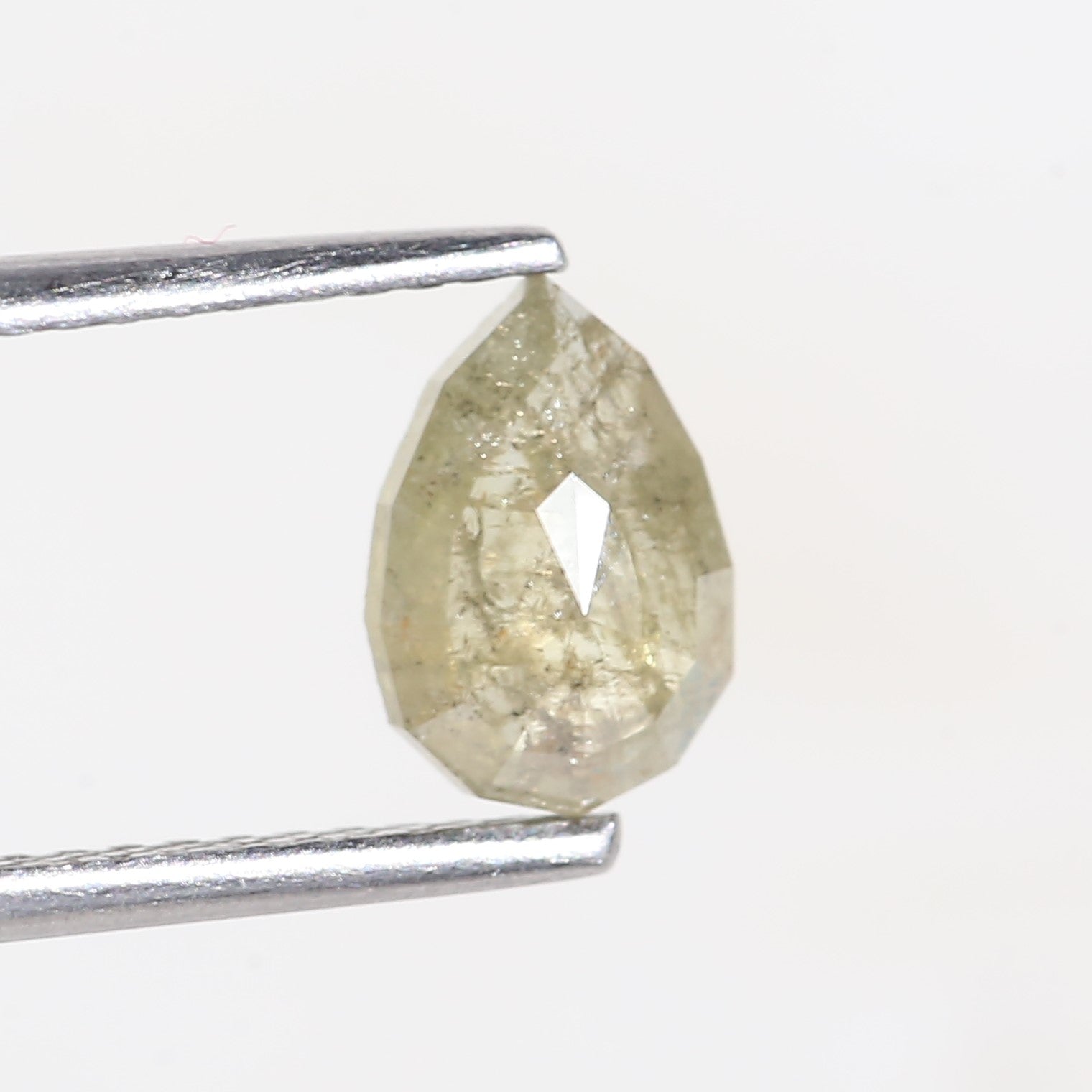 0.77 Carat Modified Pear Cut Salt and Pepper Diamond 7.65 MM