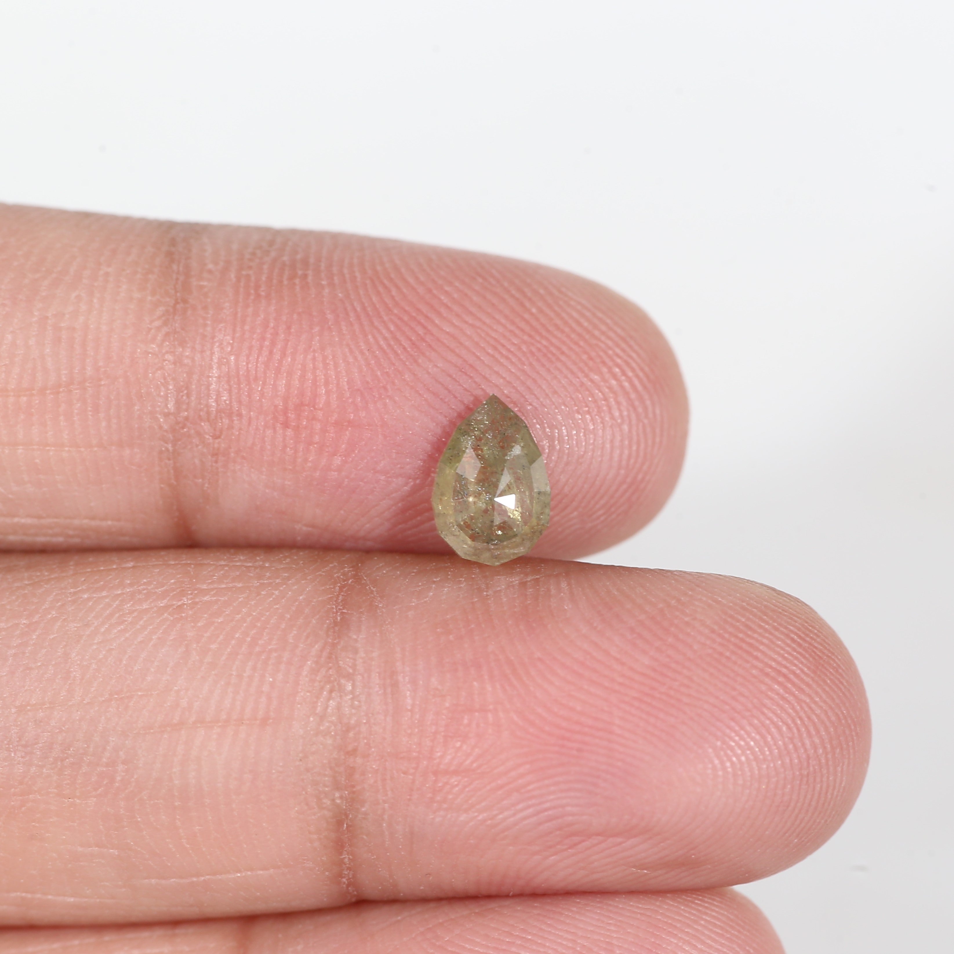 0.77 Carat Modified Pear Cut Salt and Pepper Diamond 7.65 MM
