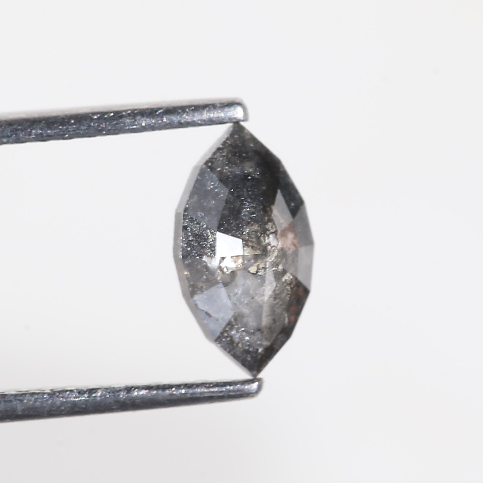 0.82 Carat Marquise Cut Grey Salt and Pepper Diamond 8.7 MM