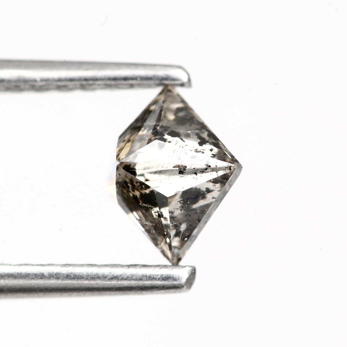 0.52ct 4.20 MM Natural Fancy Brown Princess Cut Salt and Pepper Diamond - Blackdiamond