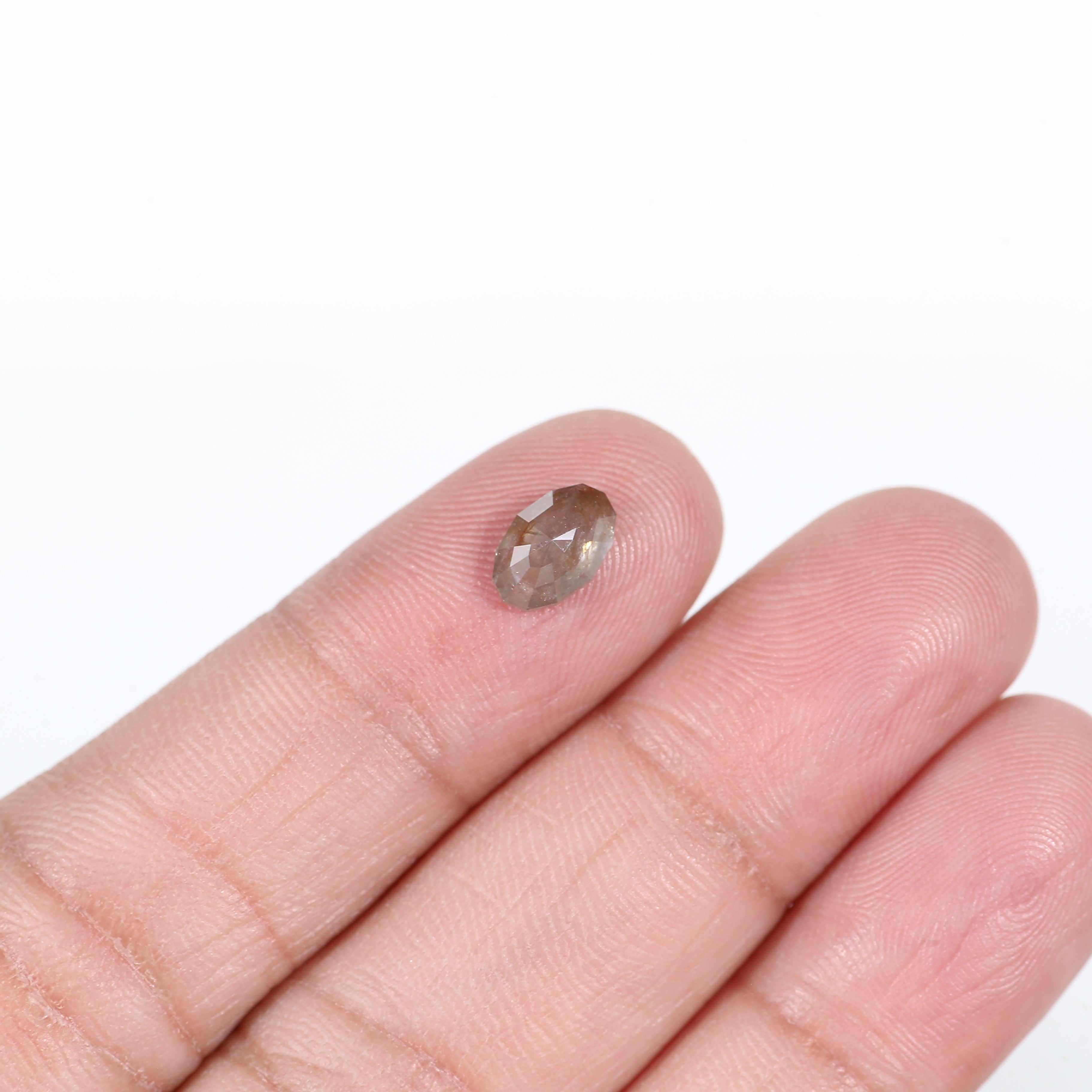 0.96 Carat Modified Oval Cut Salt and Pepper Diamond 8.10 MM