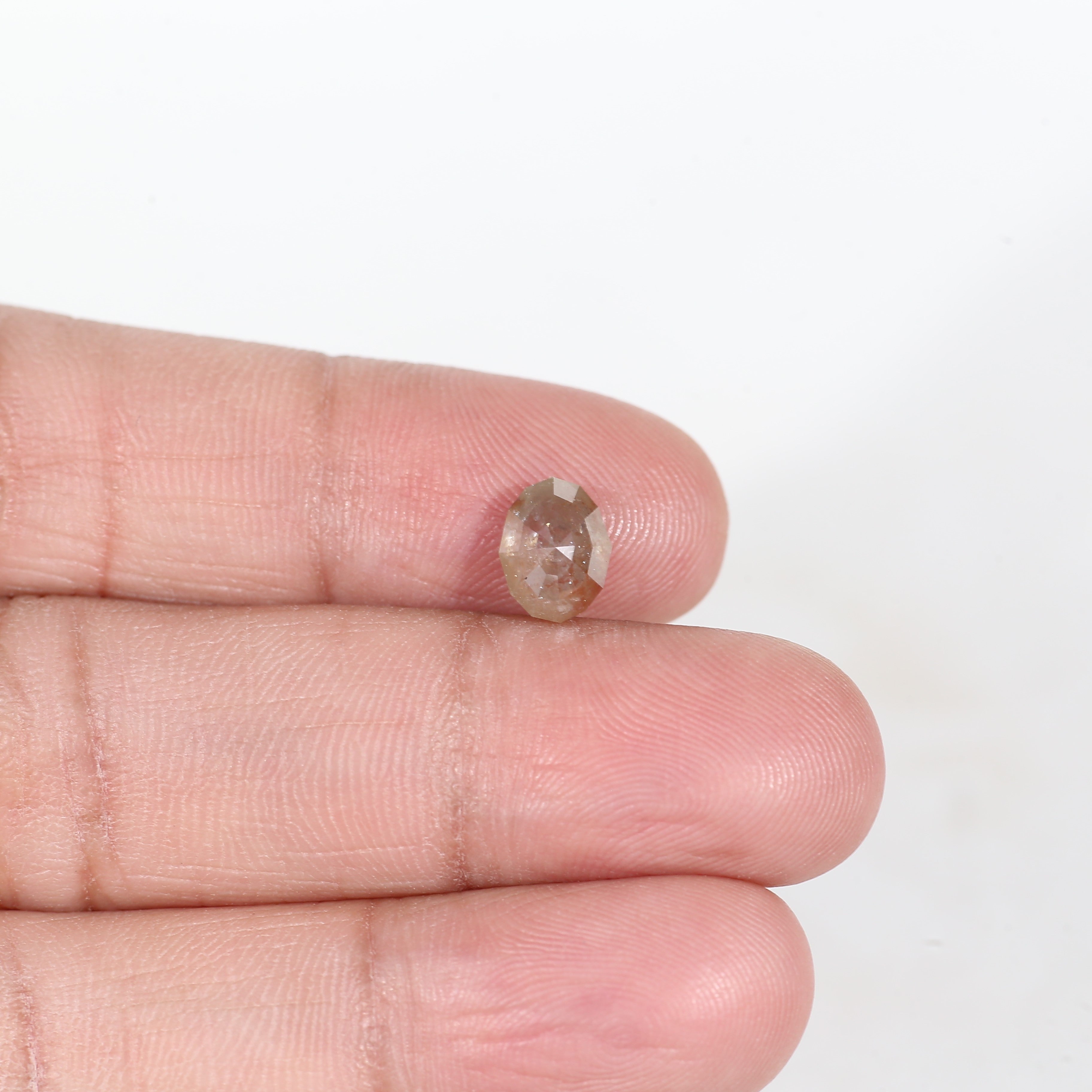 1.8 Carat Step Cut Oval Salt and Pepper Diamond 8.1 MM
