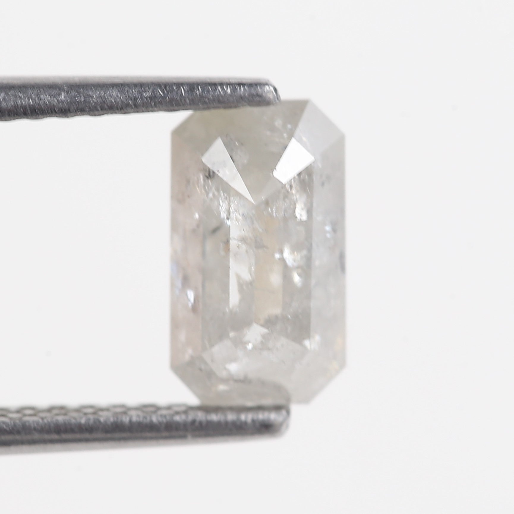 1.51 CT Emerald Cut Icy Salt and Pepper Loose Diamond 8.17 MM