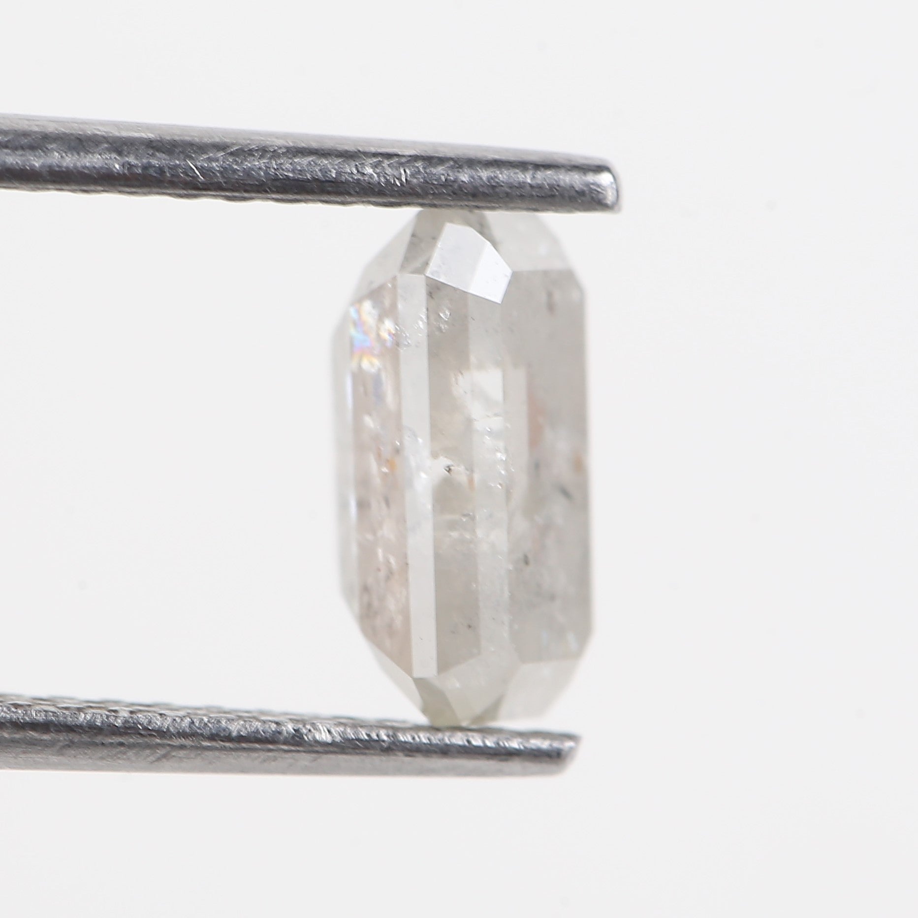 1.51 CT Emerald Cut Icy Salt and Pepper Loose Diamond 8.17 MM