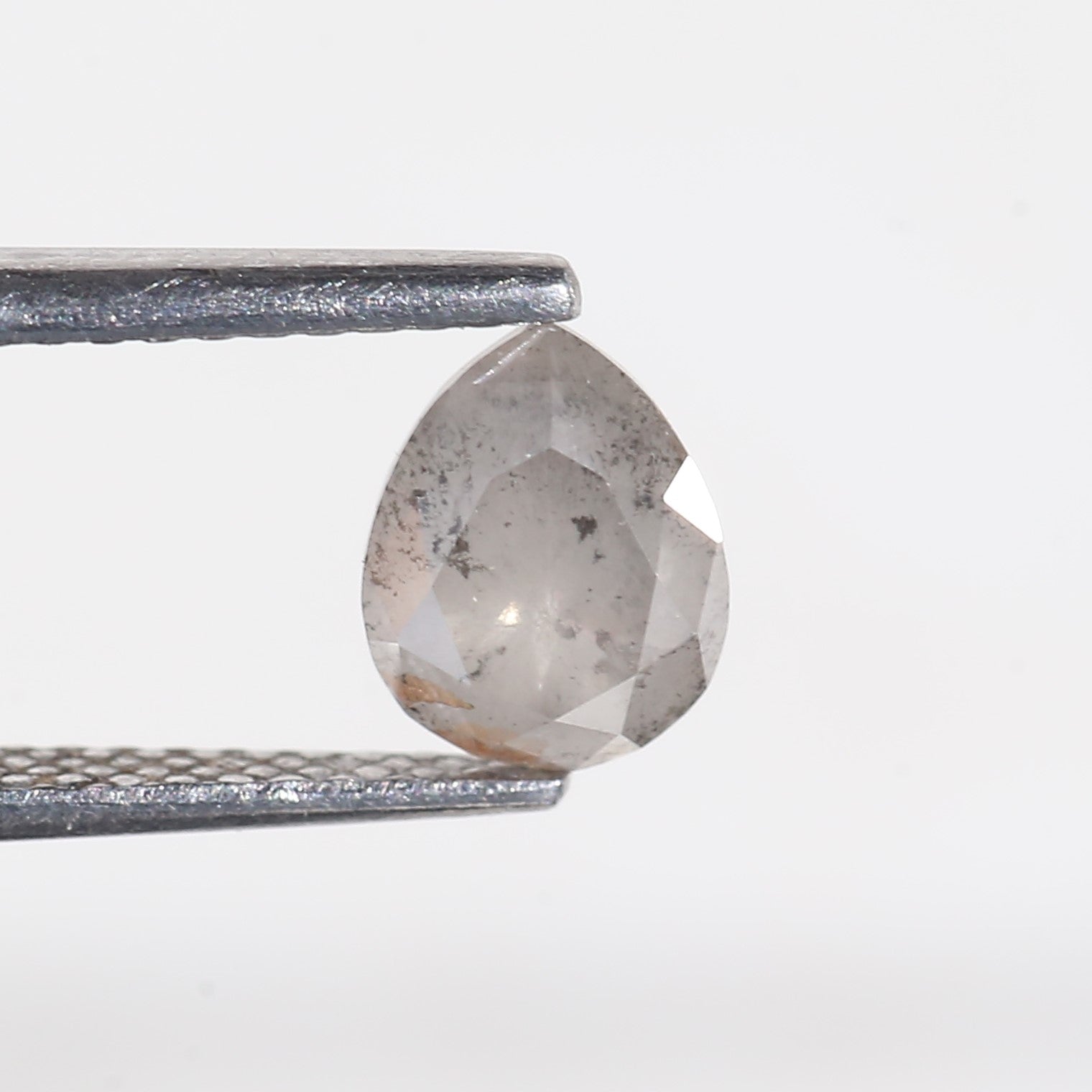 1.11 Carat Loose Pear Gray Salt and Pepper Diamond 6.9 MM