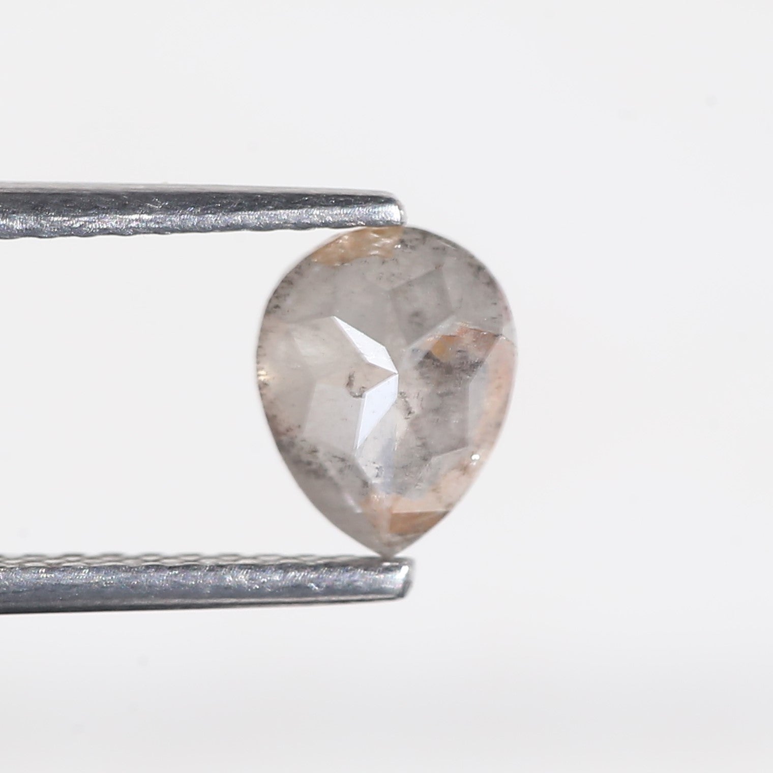 1.11 Carat Loose Pear Gray Salt and Pepper Diamond 6.9 MM