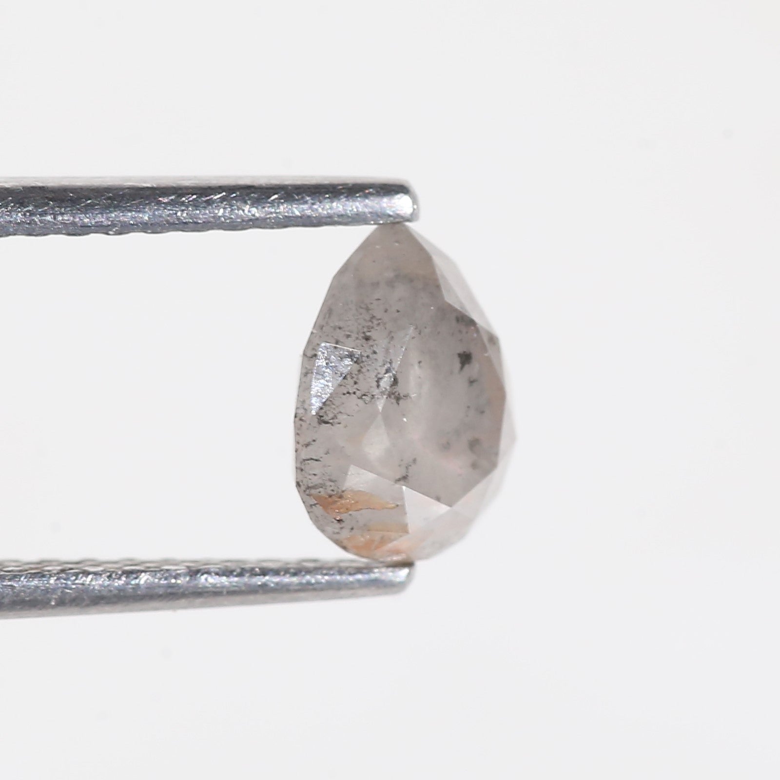1.11 Carat Loose Pear Gray Salt and Pepper Diamond 6.9 MM
