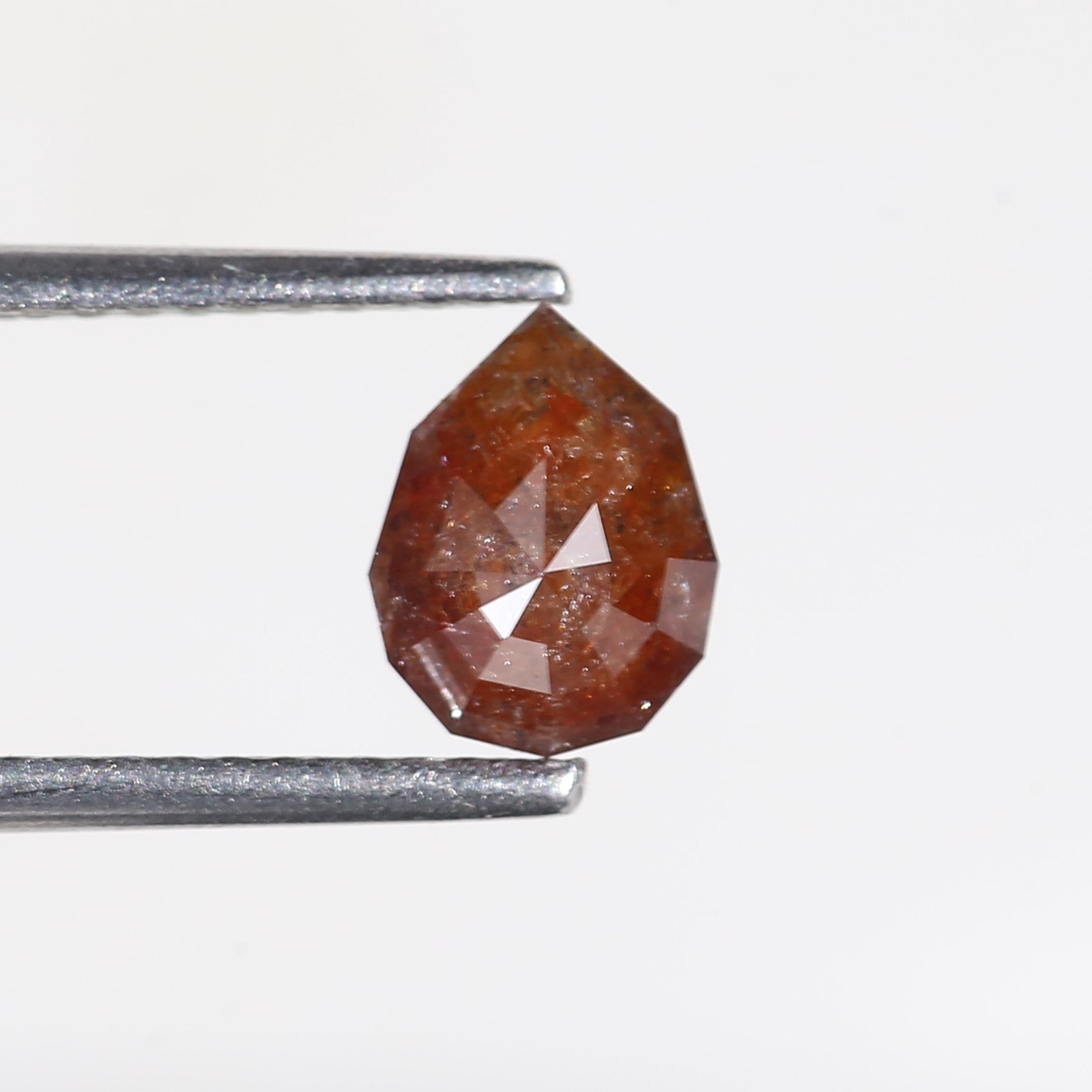 1 Ct Red Salt and pepper Diamond Pear Modified Cut 6.9 MM