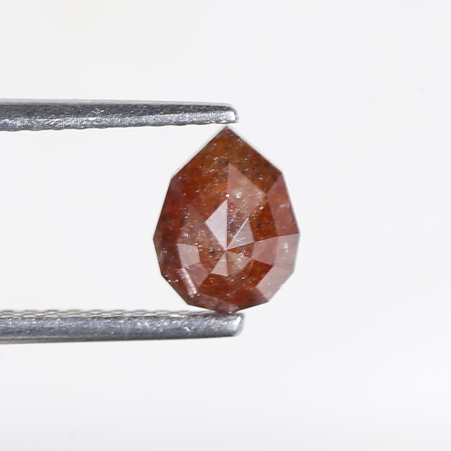 1 Ct Red Salt and pepper Diamond Pear Modified Cut 6.9 MM