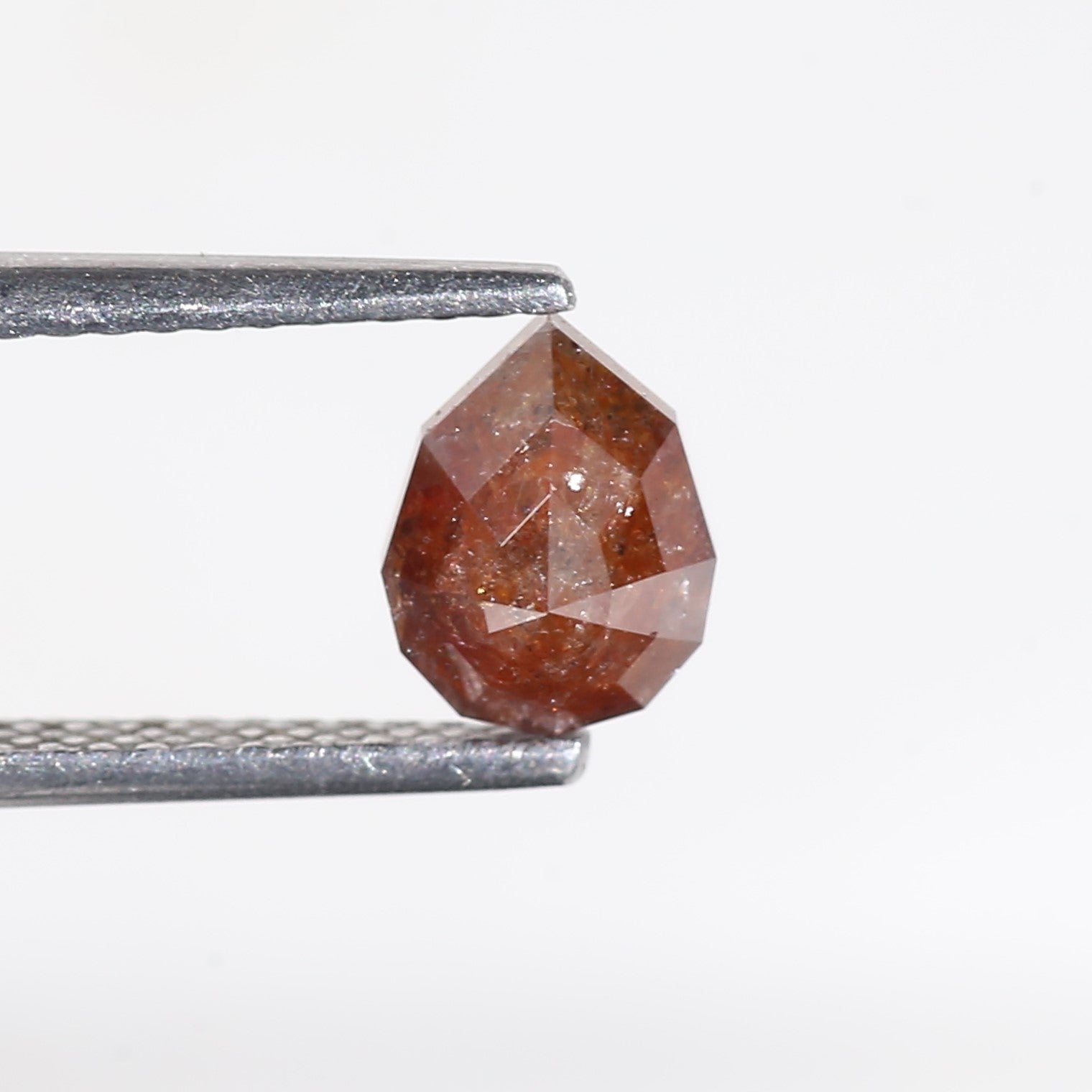 1 Ct Red Salt and pepper Diamond Pear Modified Cut 6.9 MM