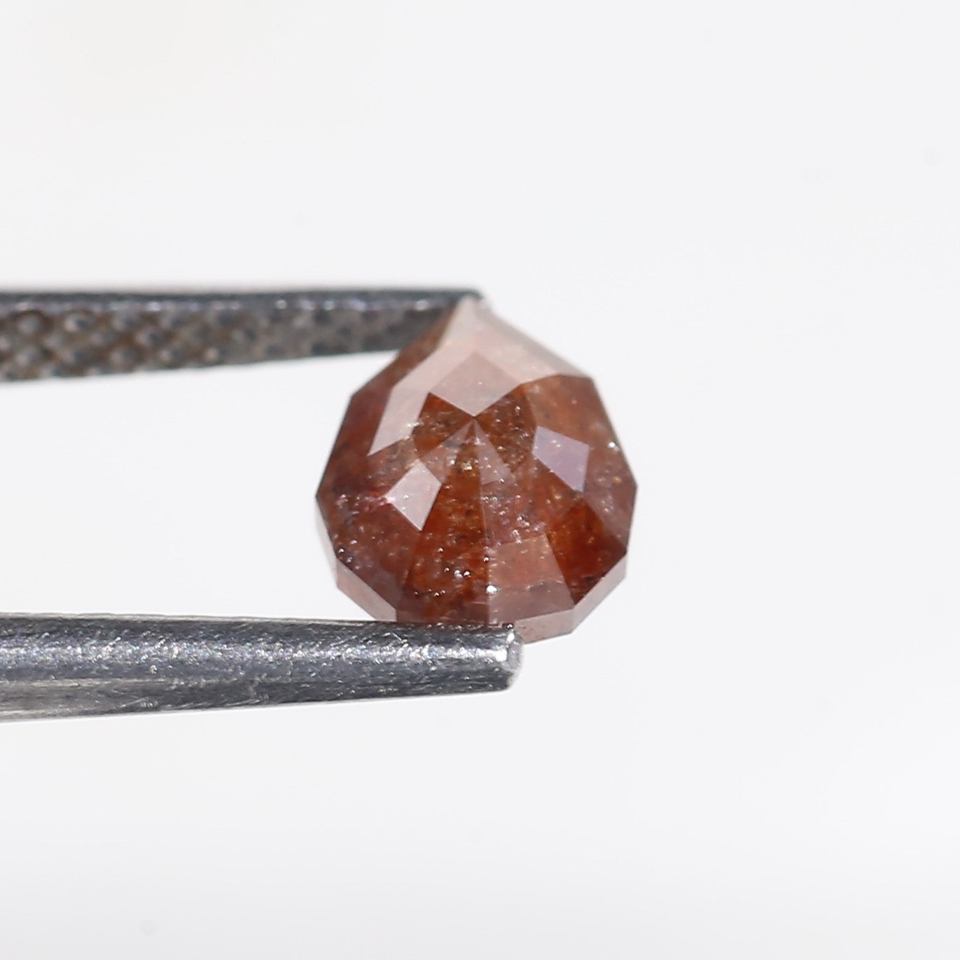 1 Ct Red Salt and pepper Diamond Pear Modified Cut 6.9 MM