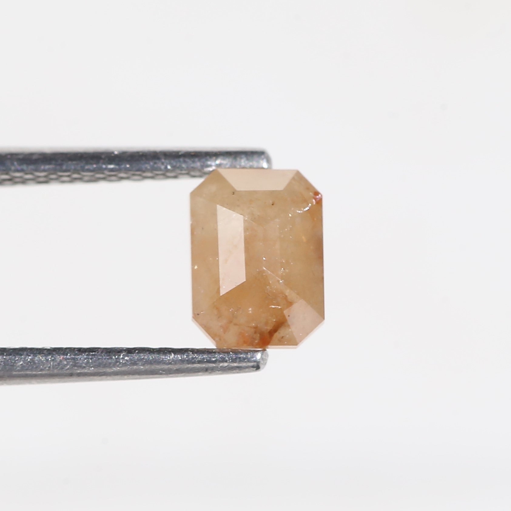 0.78 Carat Orange Natural Emerald Cut Diamond 6.1 MM