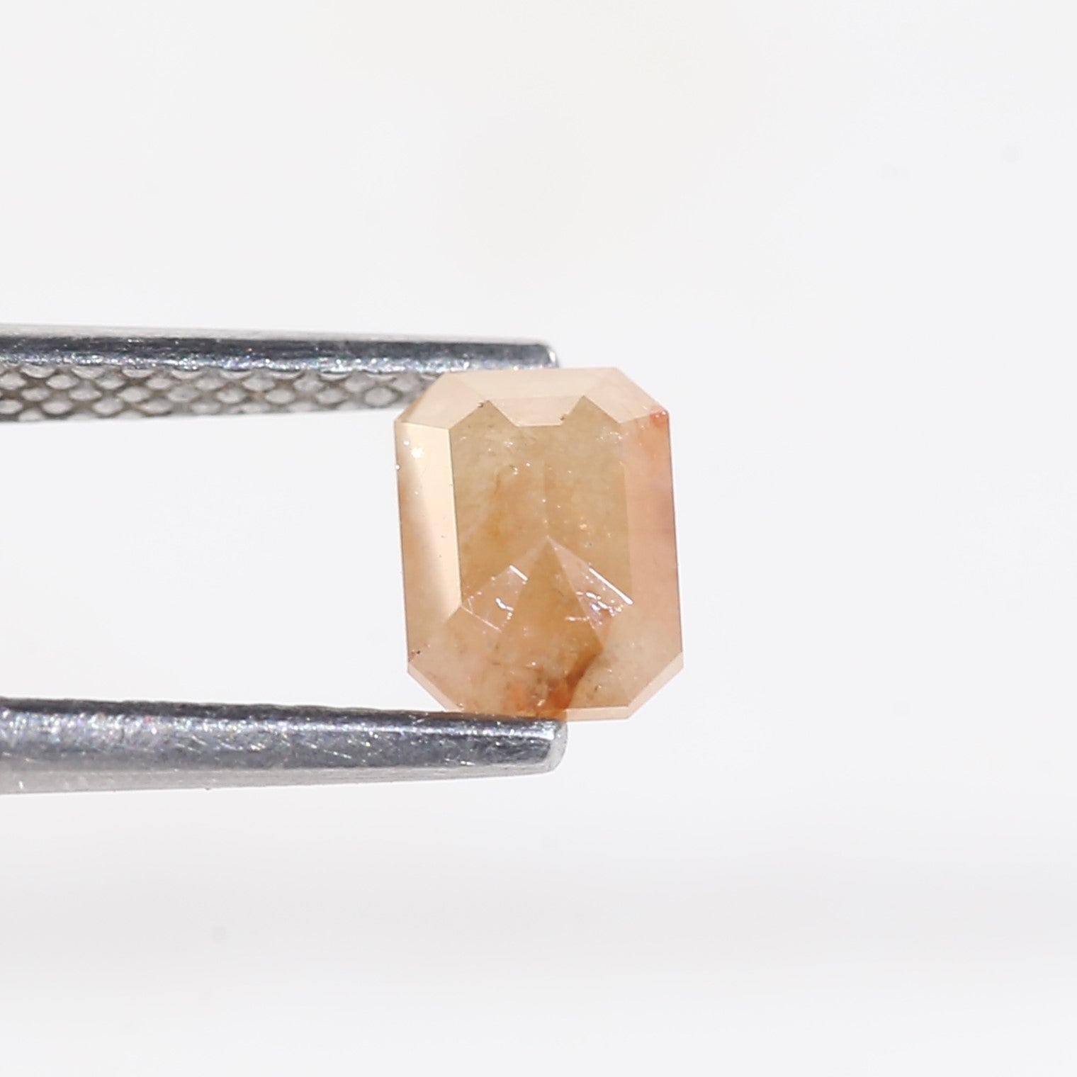 0.78 Carat Orange Natural Emerald Cut Diamond 6.1 MM