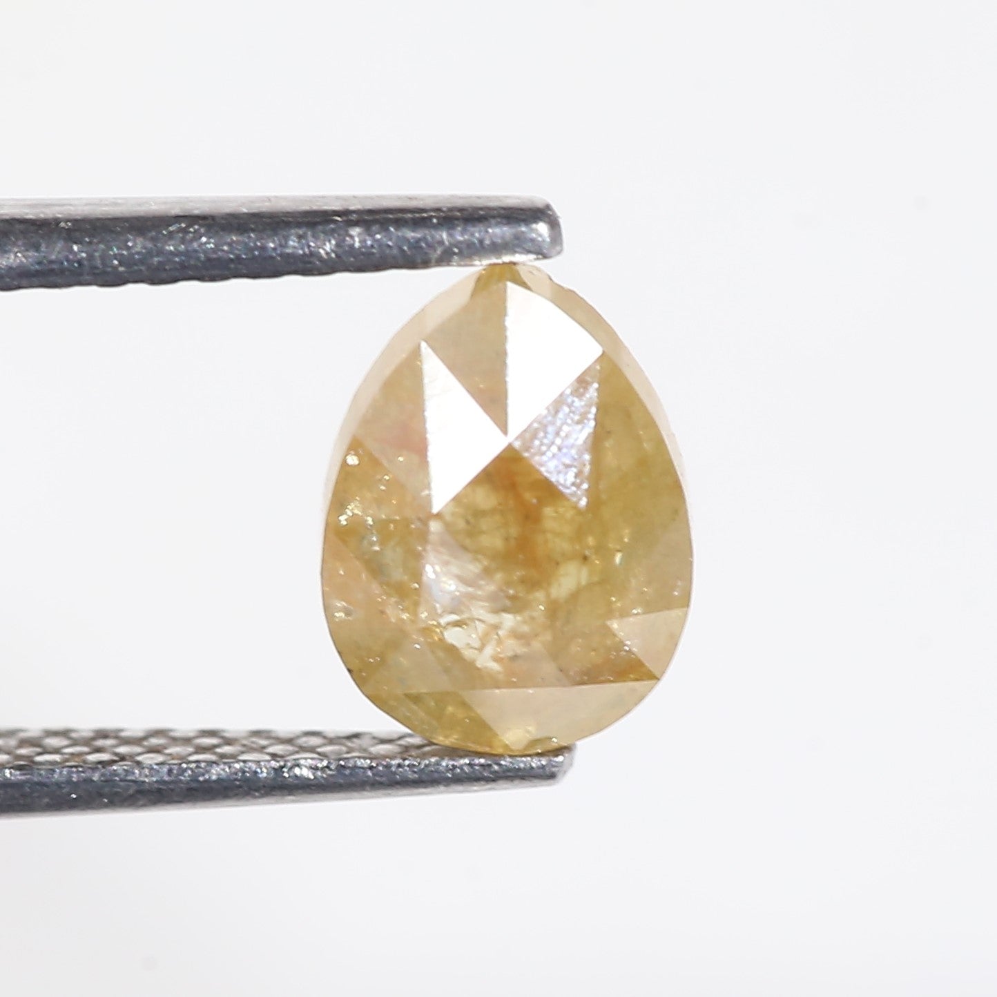 1.3 Carat Yellow Pear Cut Salt and Pepper Diamond 7.8 MM