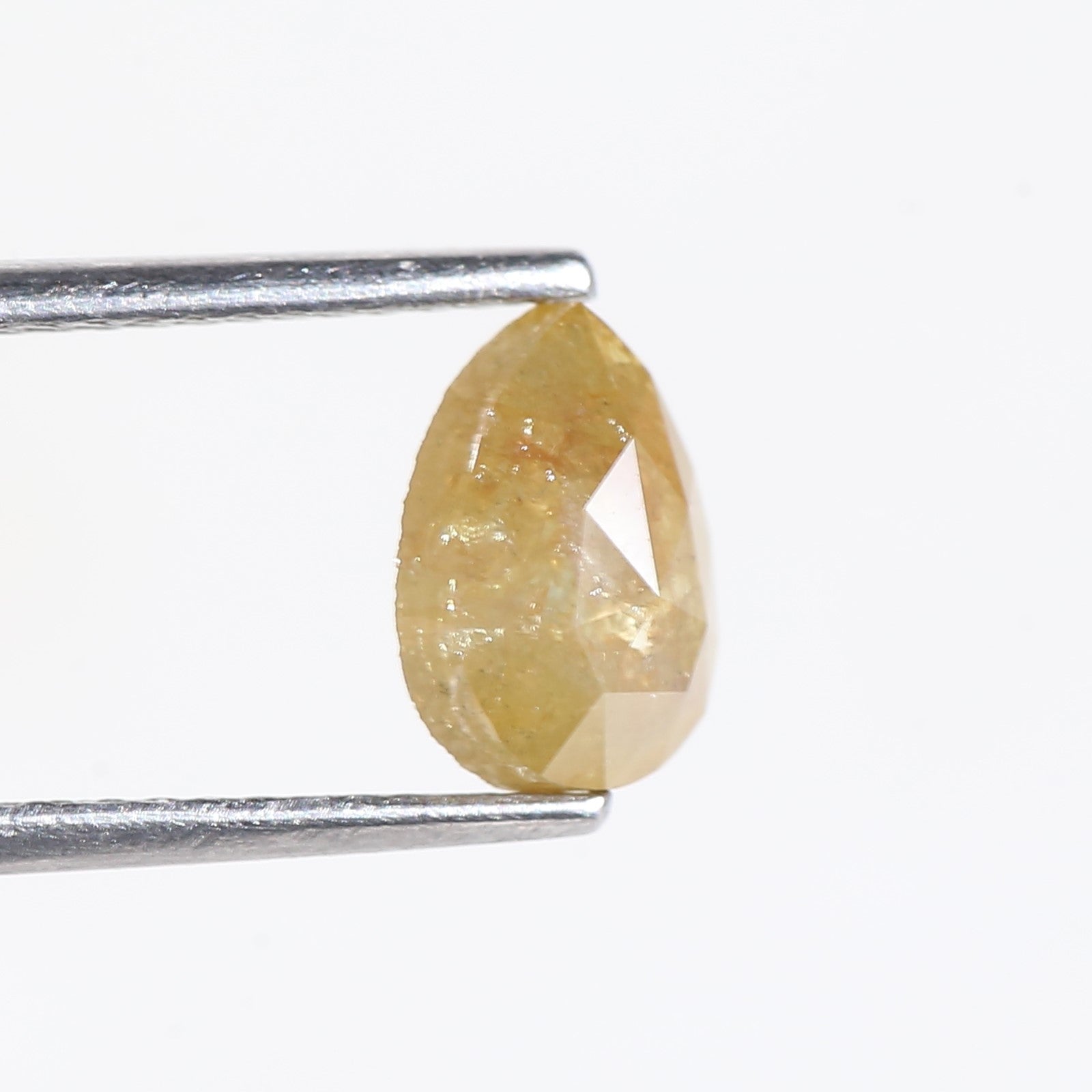 1.3 Carat Yellow Pear Cut Salt and Pepper Diamond 7.8 MM