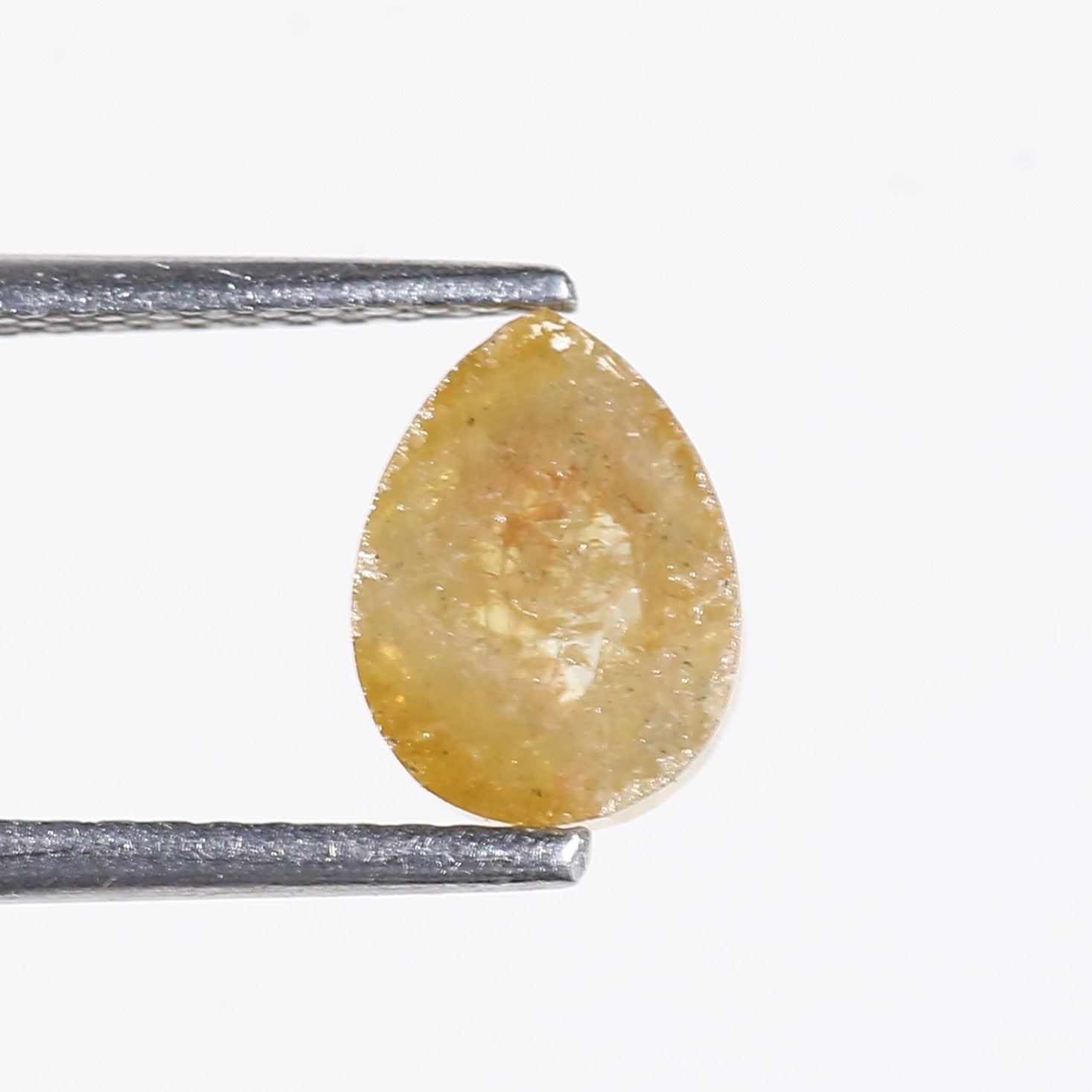 1.3 Carat Yellow Pear Cut Salt and Pepper Diamond 7.8 MM