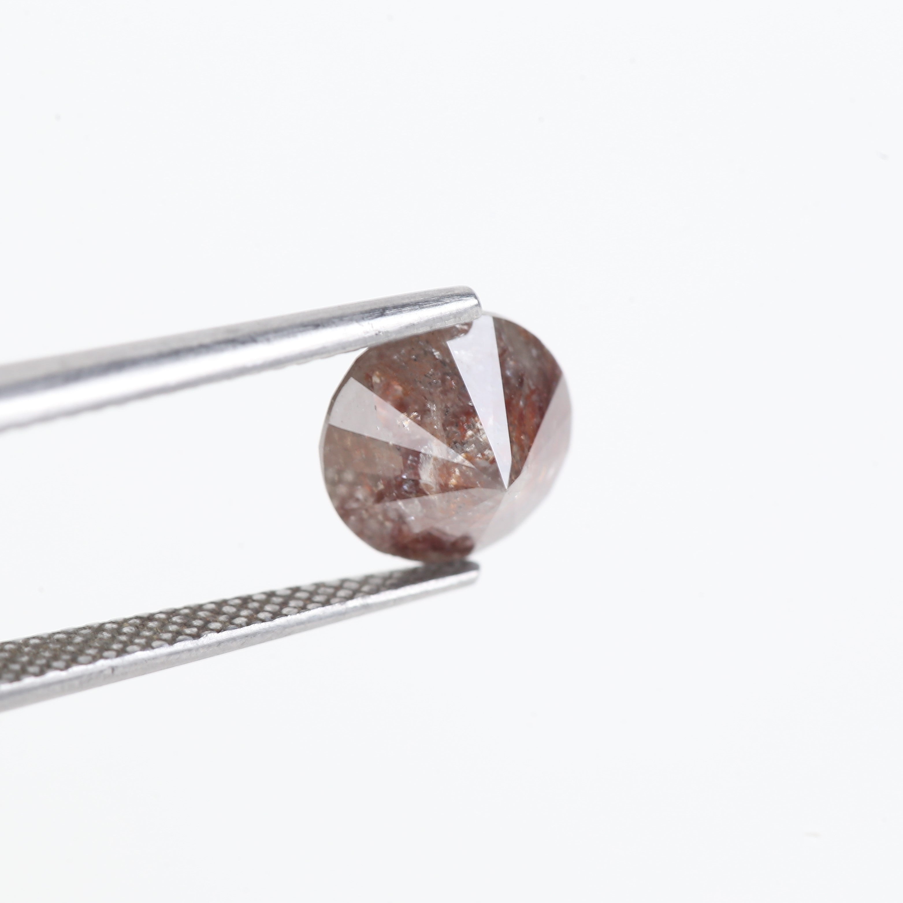 2.39 Carat Natural Round Gray Red Salt and Pepper Diamond 8.01 MM