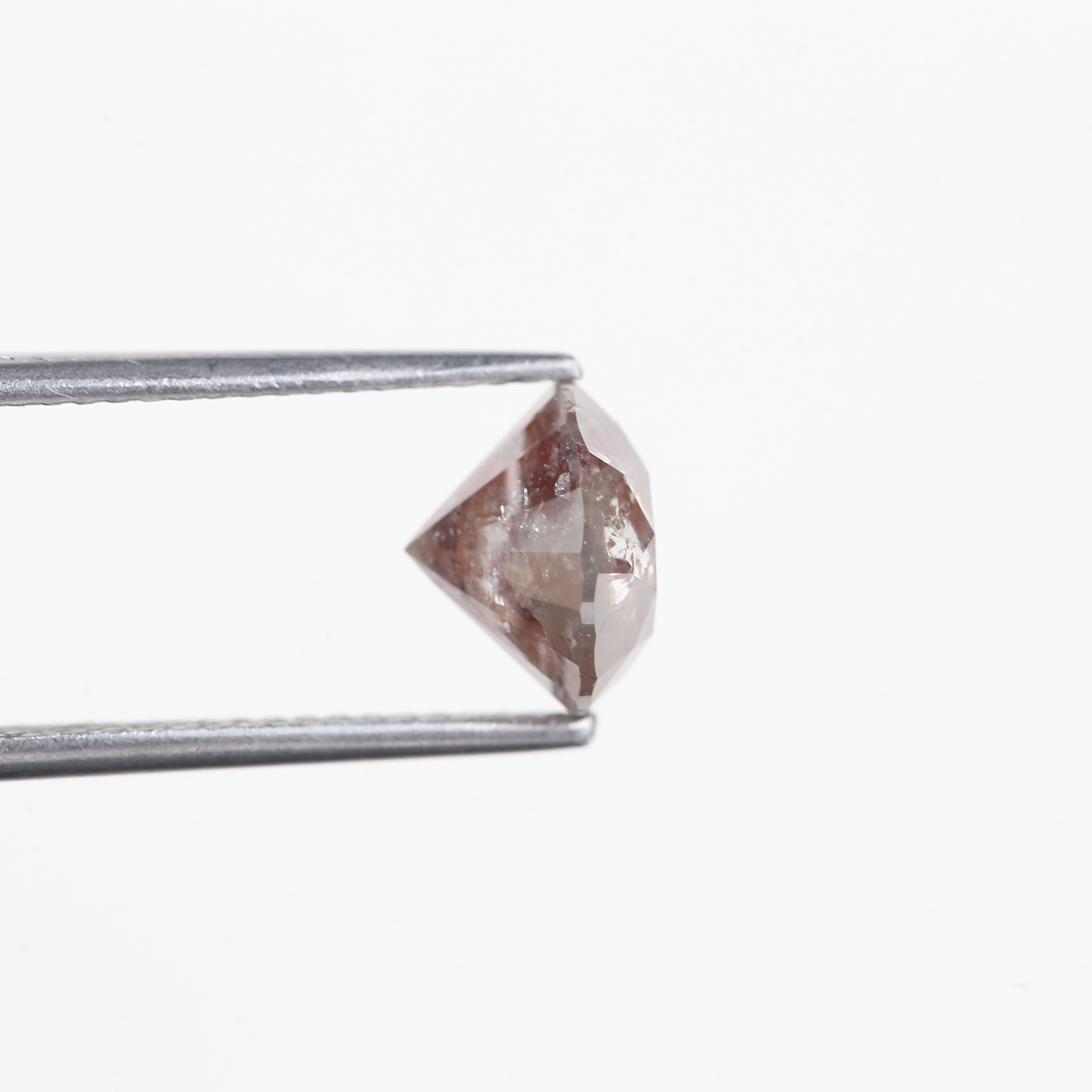 2.39 Carat Natural Round Gray Red Salt and Pepper Diamond 8.01 MM