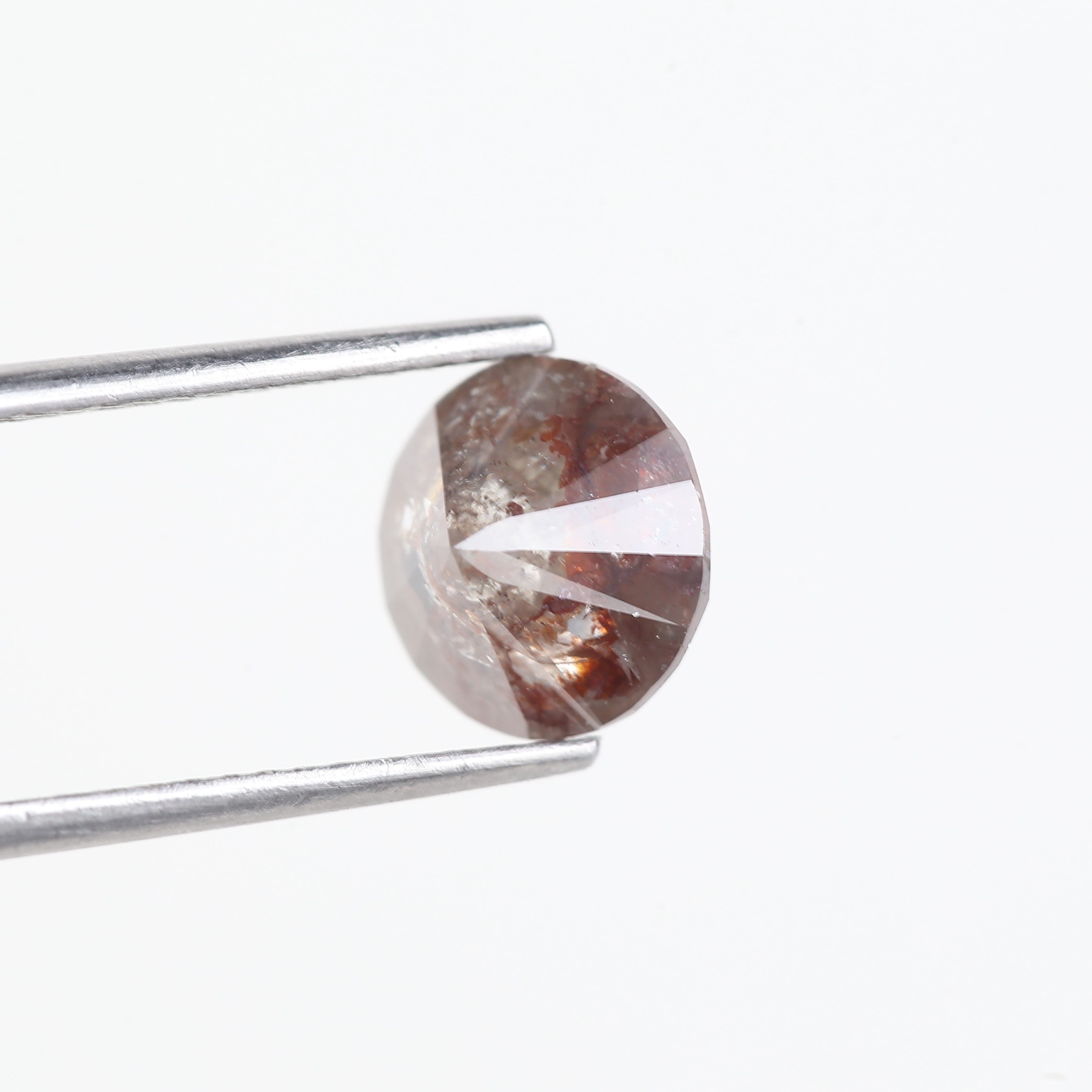 2.39 Carat Natural Round Gray Red Salt and Pepper Diamond 8.01 MM