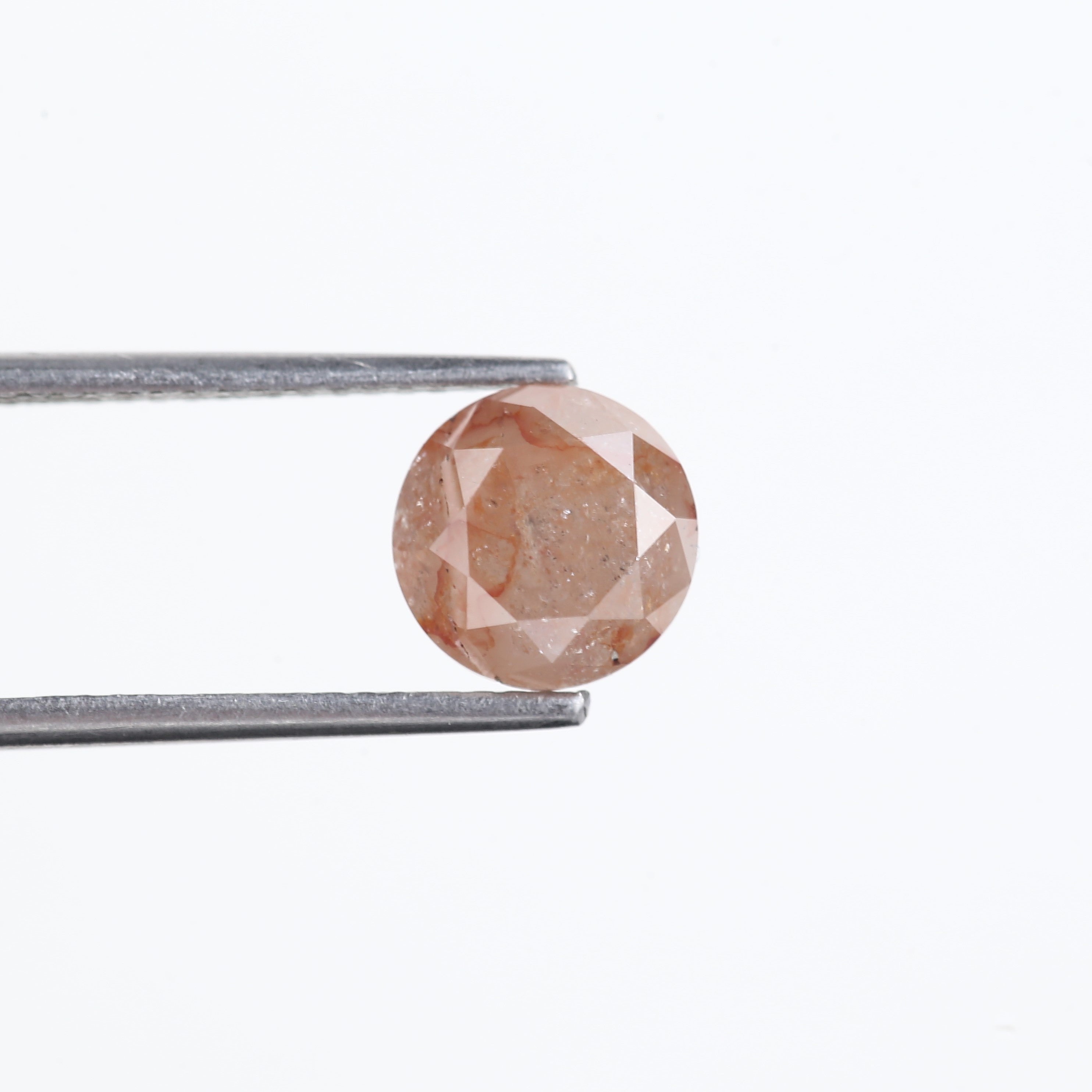 2.19 Carat Natural Round Orange Salt Pepper Diamond 7.37 MM