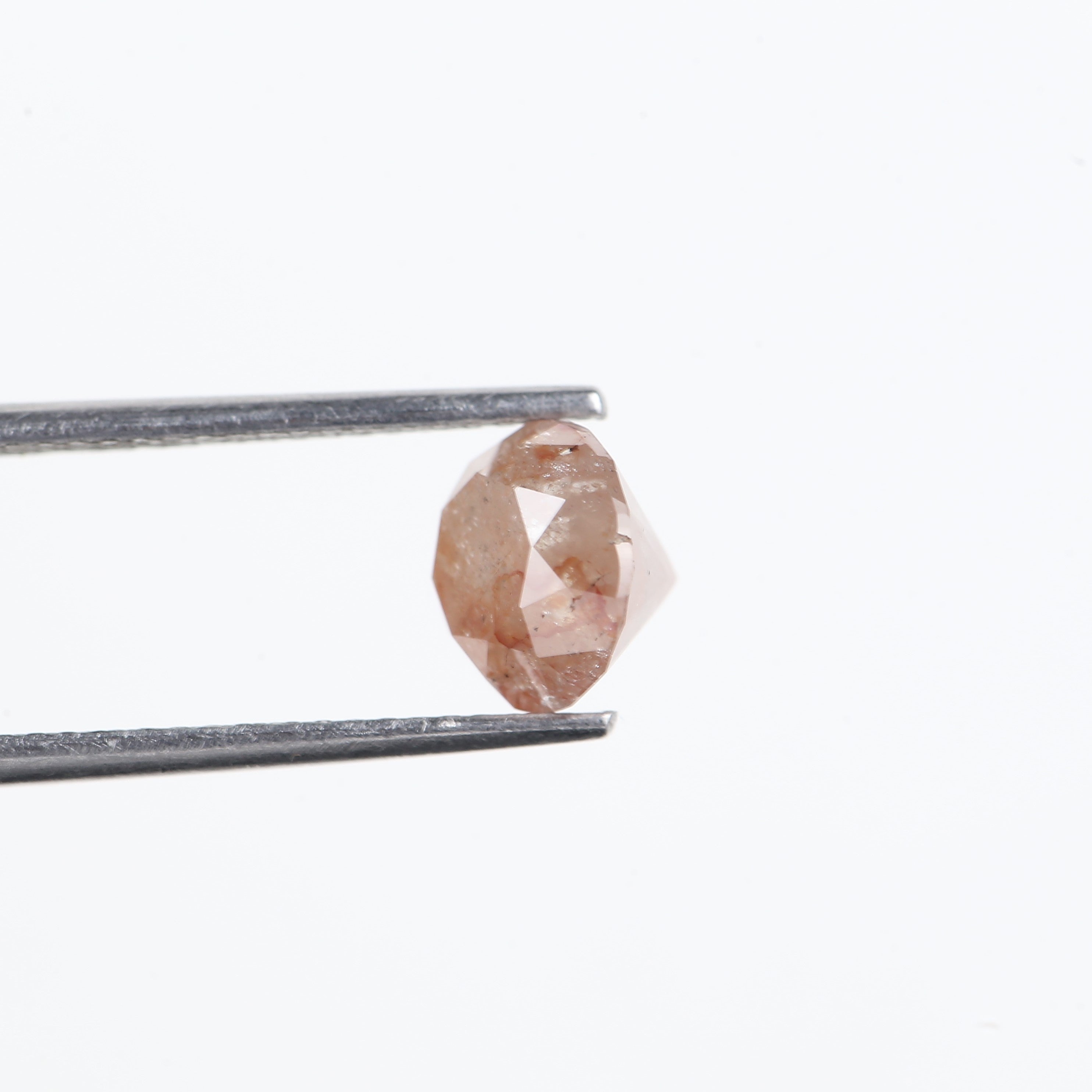 2.19 Carat Natural Round Orange Salt Pepper Diamond 7.37 MM