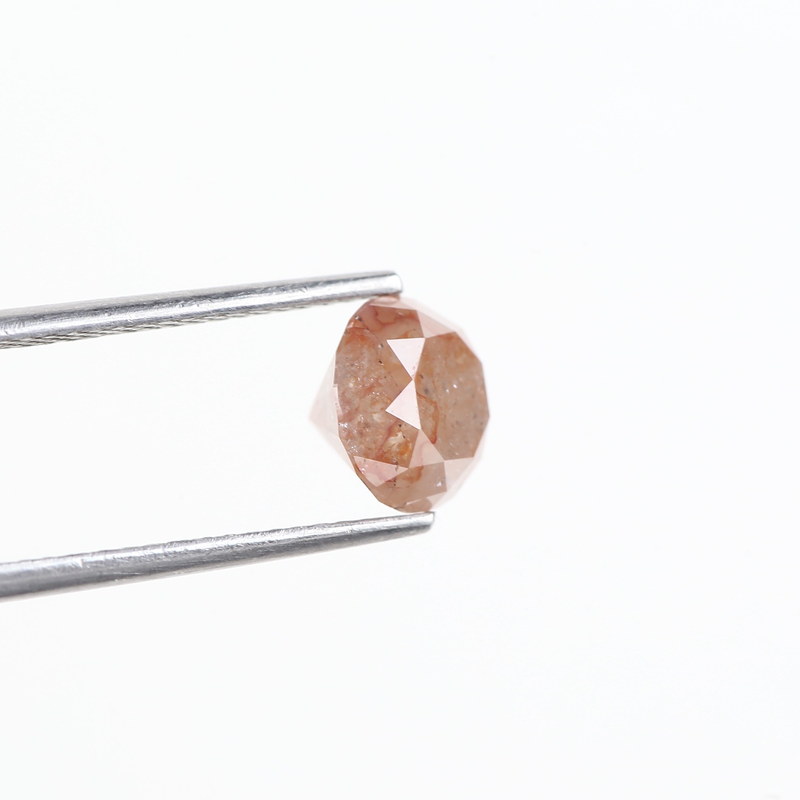 2.19 Carat Natural Round Orange Salt Pepper Diamond 7.37 MM