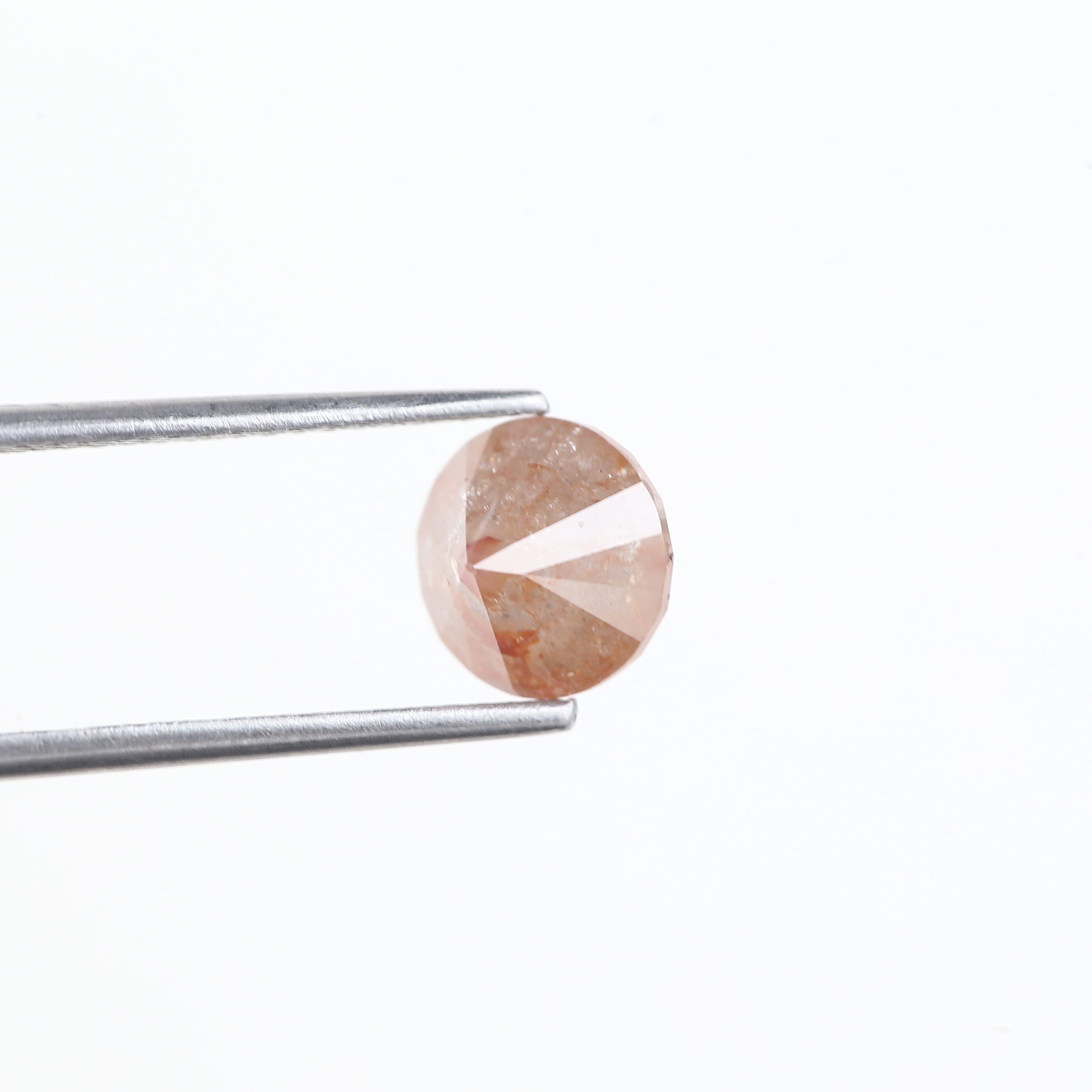 2.19 Carat Natural Round Orange Salt Pepper Diamond 7.37 MM