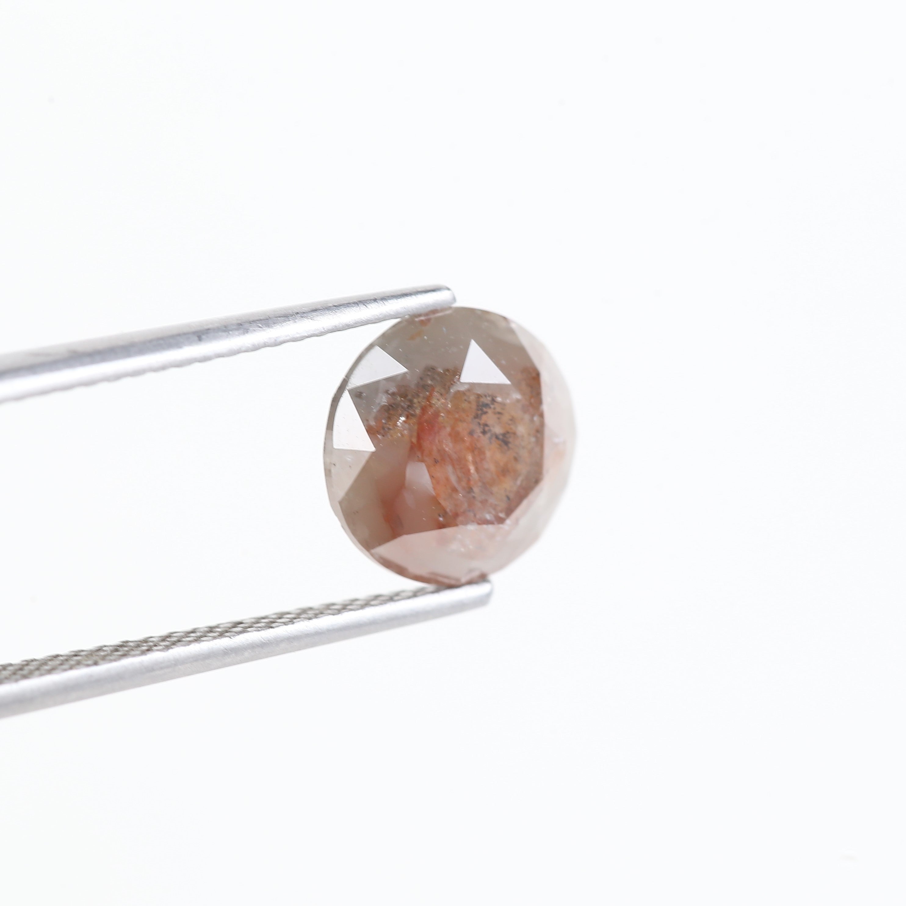 3.18 Carat Natural Round Salt and Pepper Orange Diamond 8.88 MM