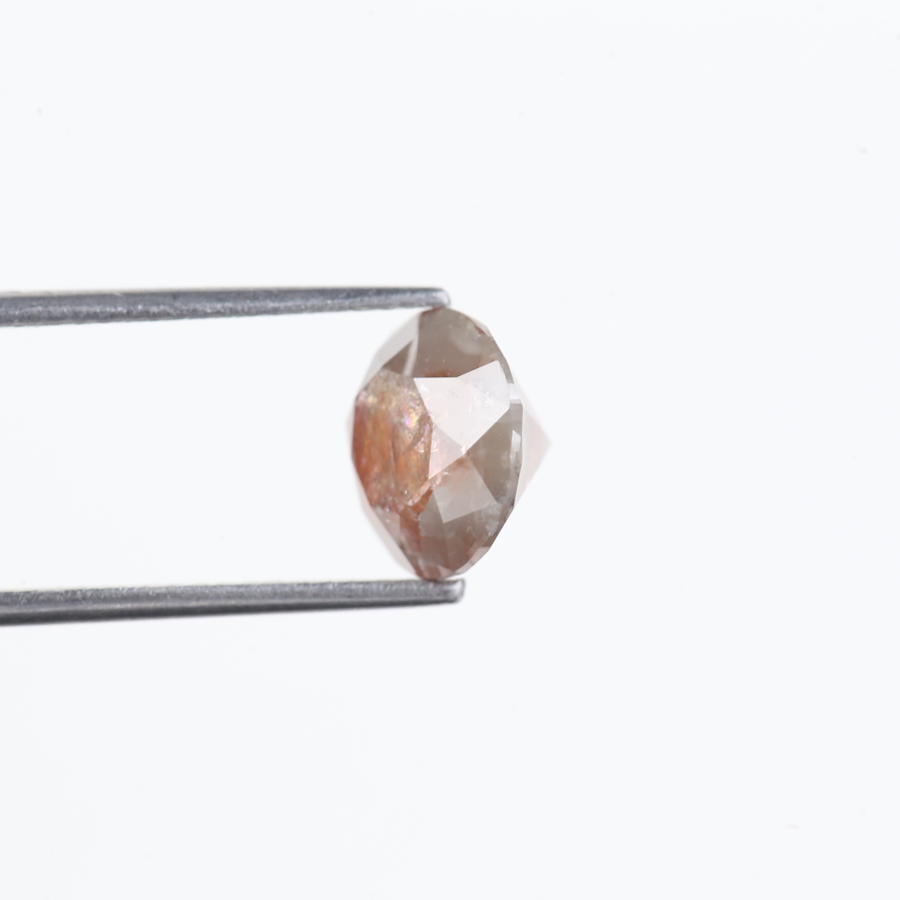 3.18 Carat Natural Round Salt and Pepper Orange Diamond 8.88 MM