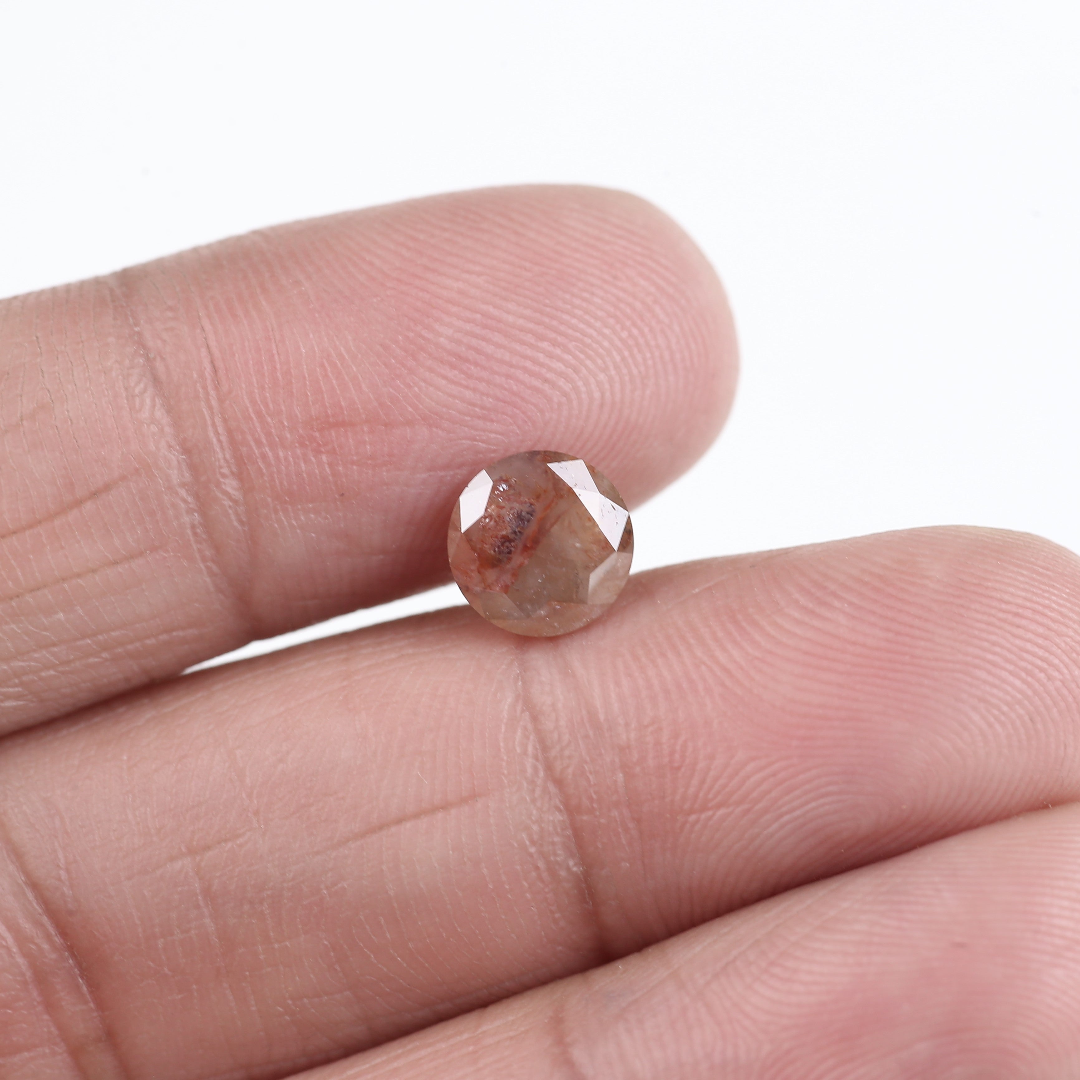 1.51 Carat Round Cut Natural Red Salt And Pepper Diamond 7.10 MM