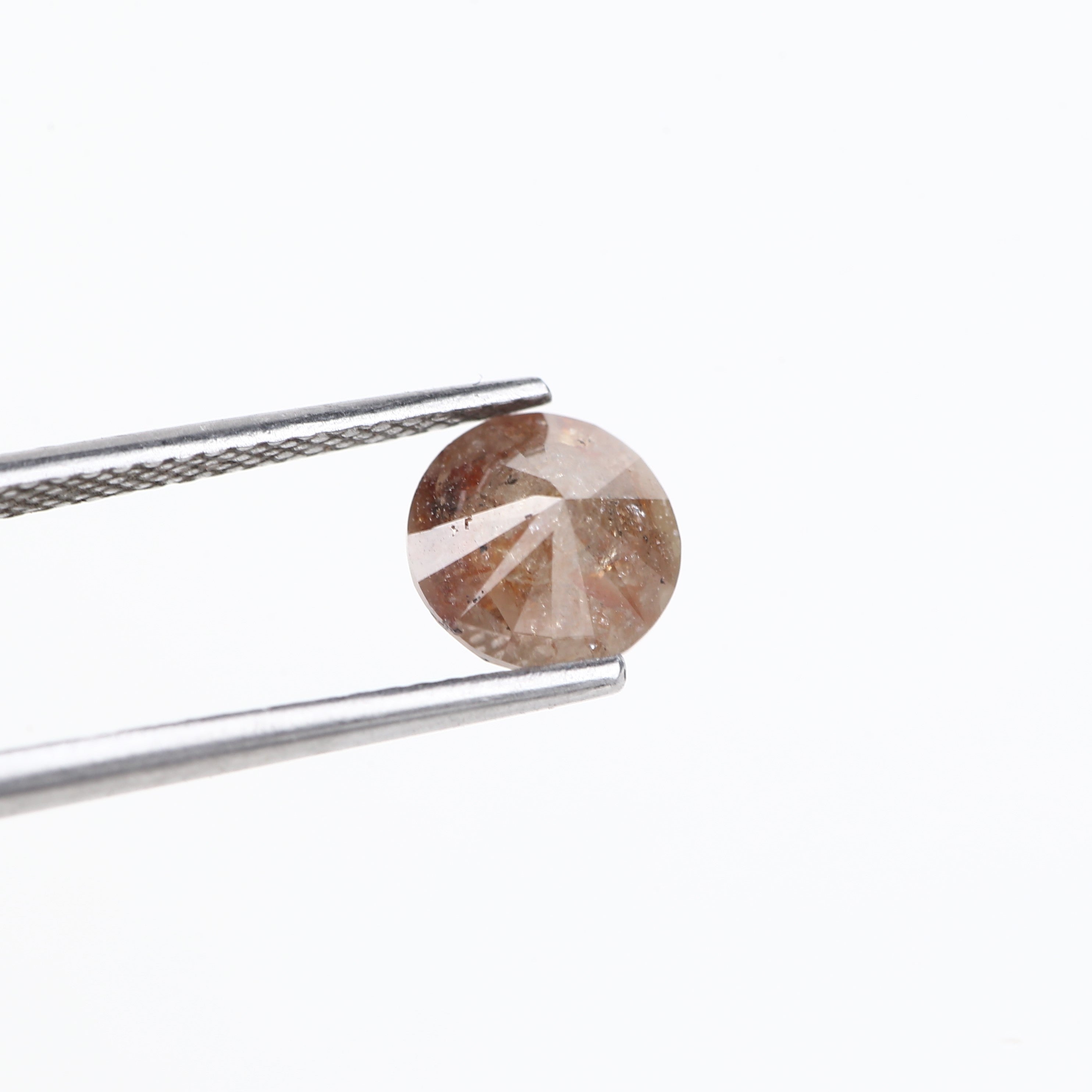 1.56 Carat Red Brown Salt And Pepper Round Cut Natural Diamond 6.83 MM