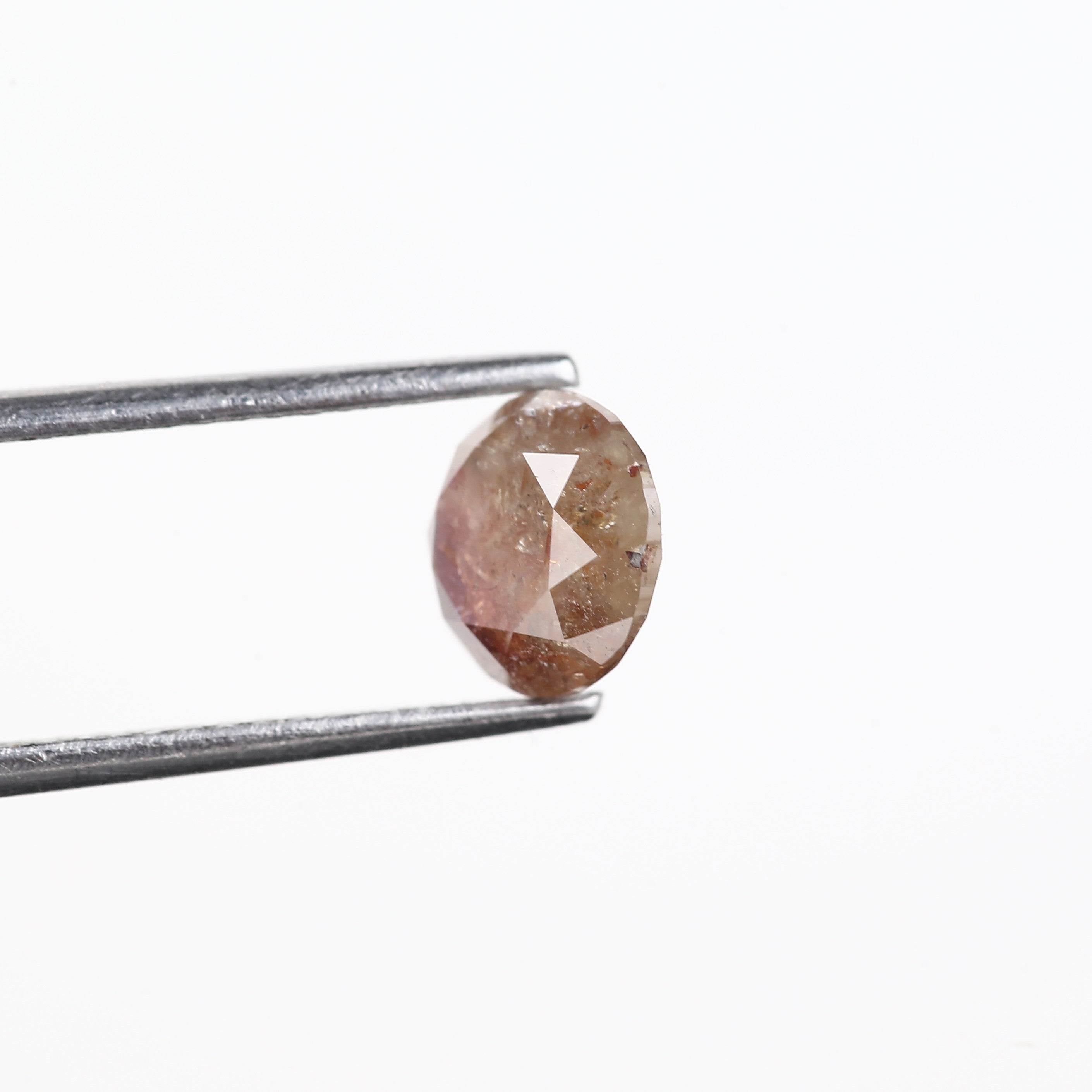 1.56 Carat Red Brown Salt And Pepper Round Cut Natural Diamond 6.83 MM