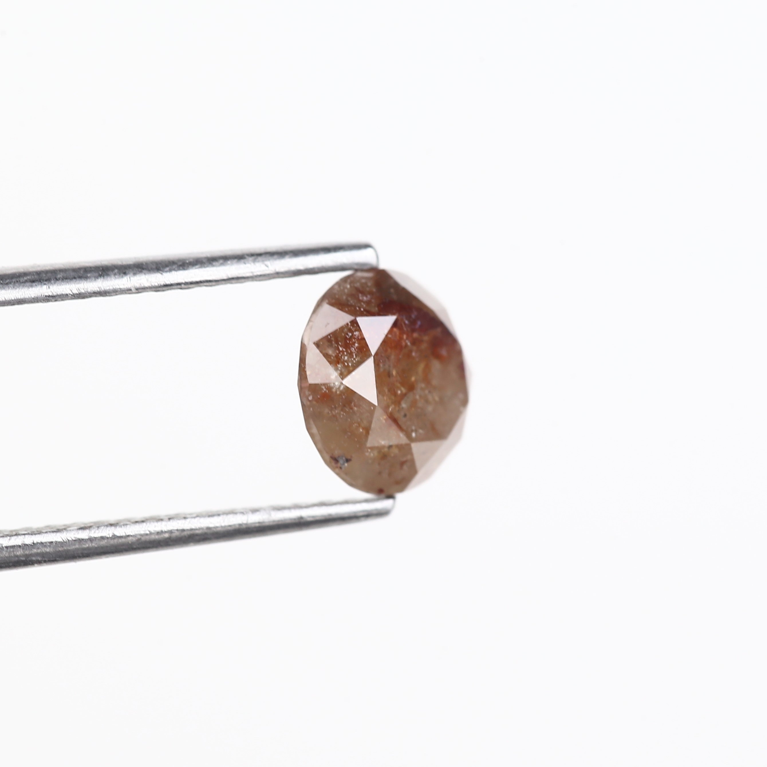 1.56 Carat Red Brown Salt And Pepper Round Cut Natural Diamond 6.83 MM