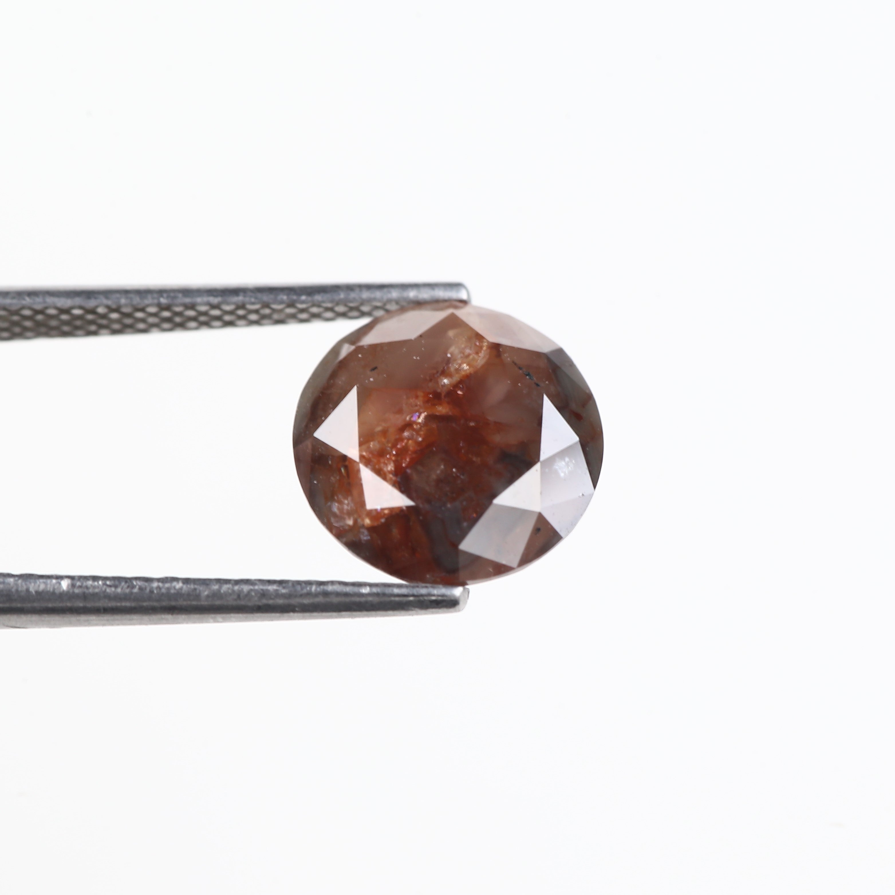 3.83 Carat Red Gray Salt And Pepper Round Cut Natural For Diamond Collector