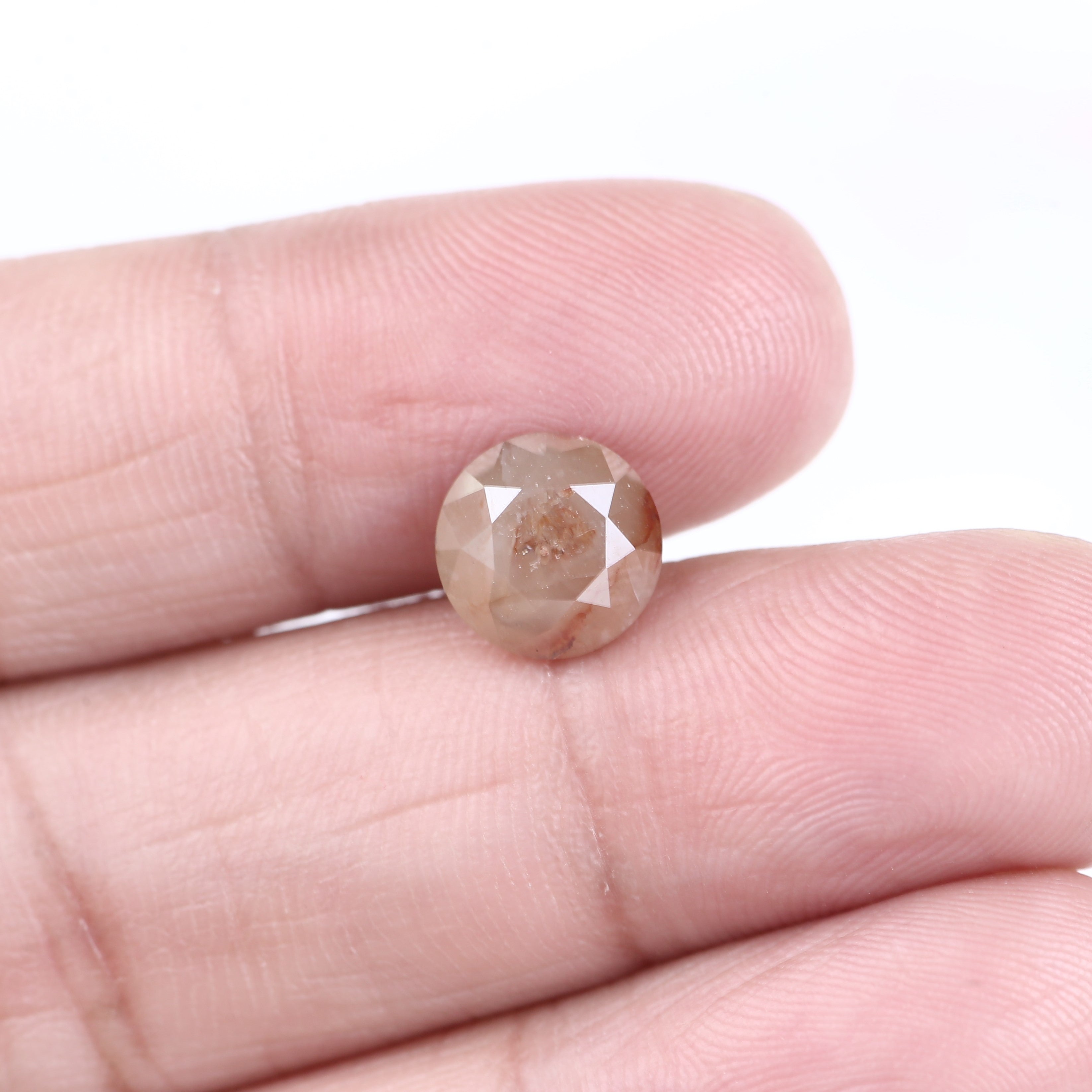 3.30 Carat Natural Red Peach Pink Round Cut Natural Loose Diamond 8.59 MM