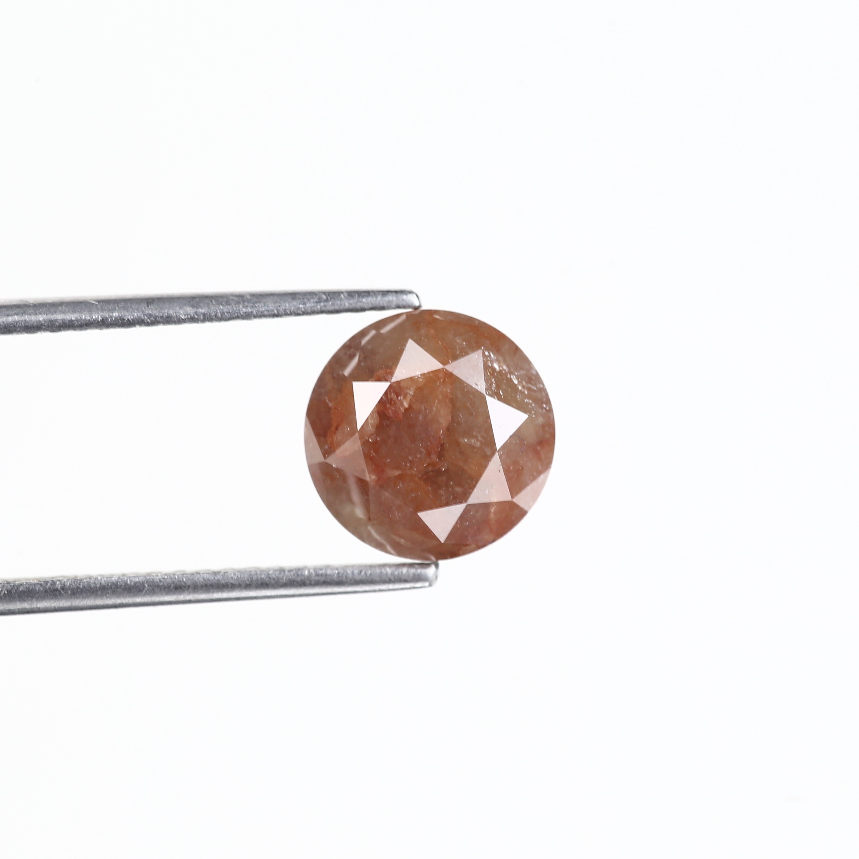 3.03 Carat Natural Orange Round Rustic Diamond 8.30 MM