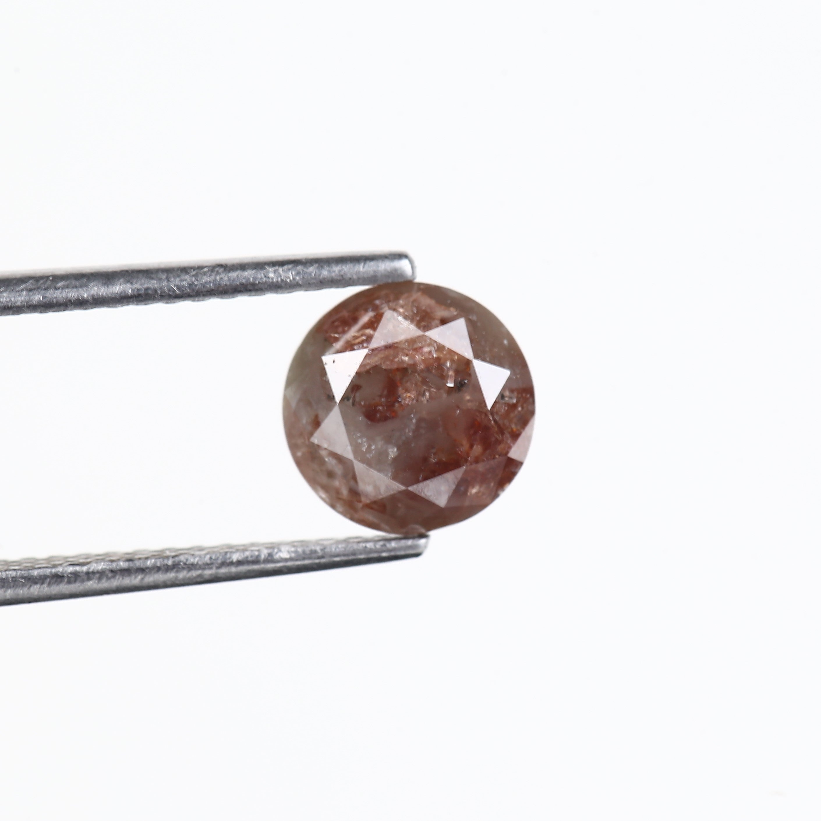 1.85 Carat Natural Round Red Gray Rustic Loose Diamond 7.18 MM